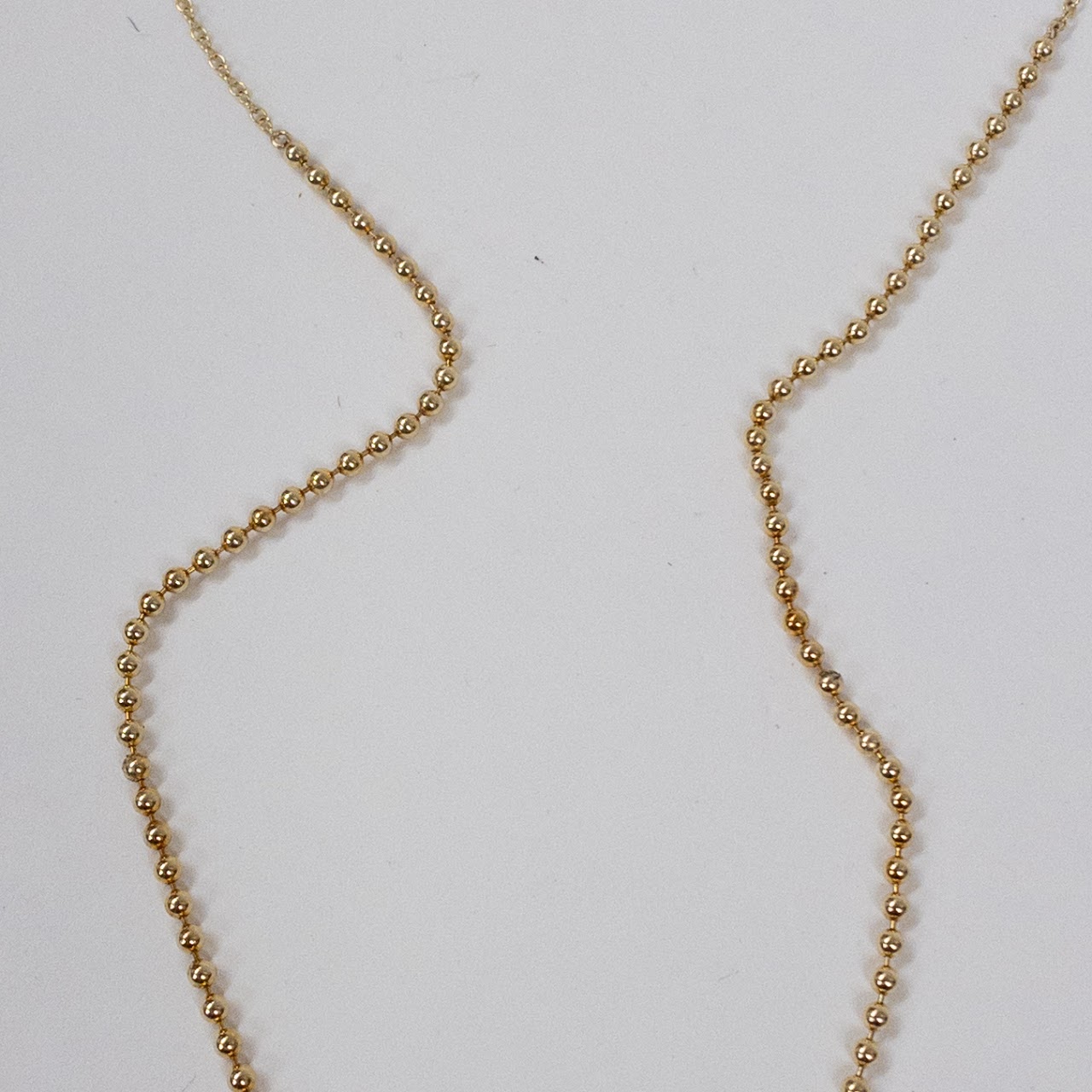 14K Gold Meira T Ball Chain Necklace with Diamond and Opal Dangles