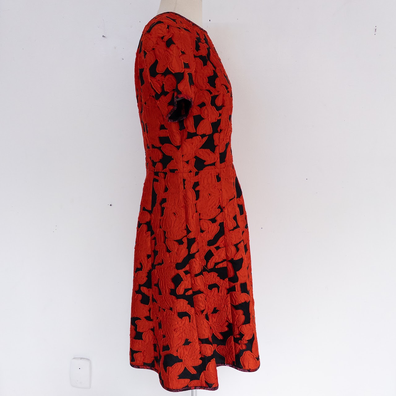 Oscar by Oscar de la Renta Red Poppy Jacquard Dress