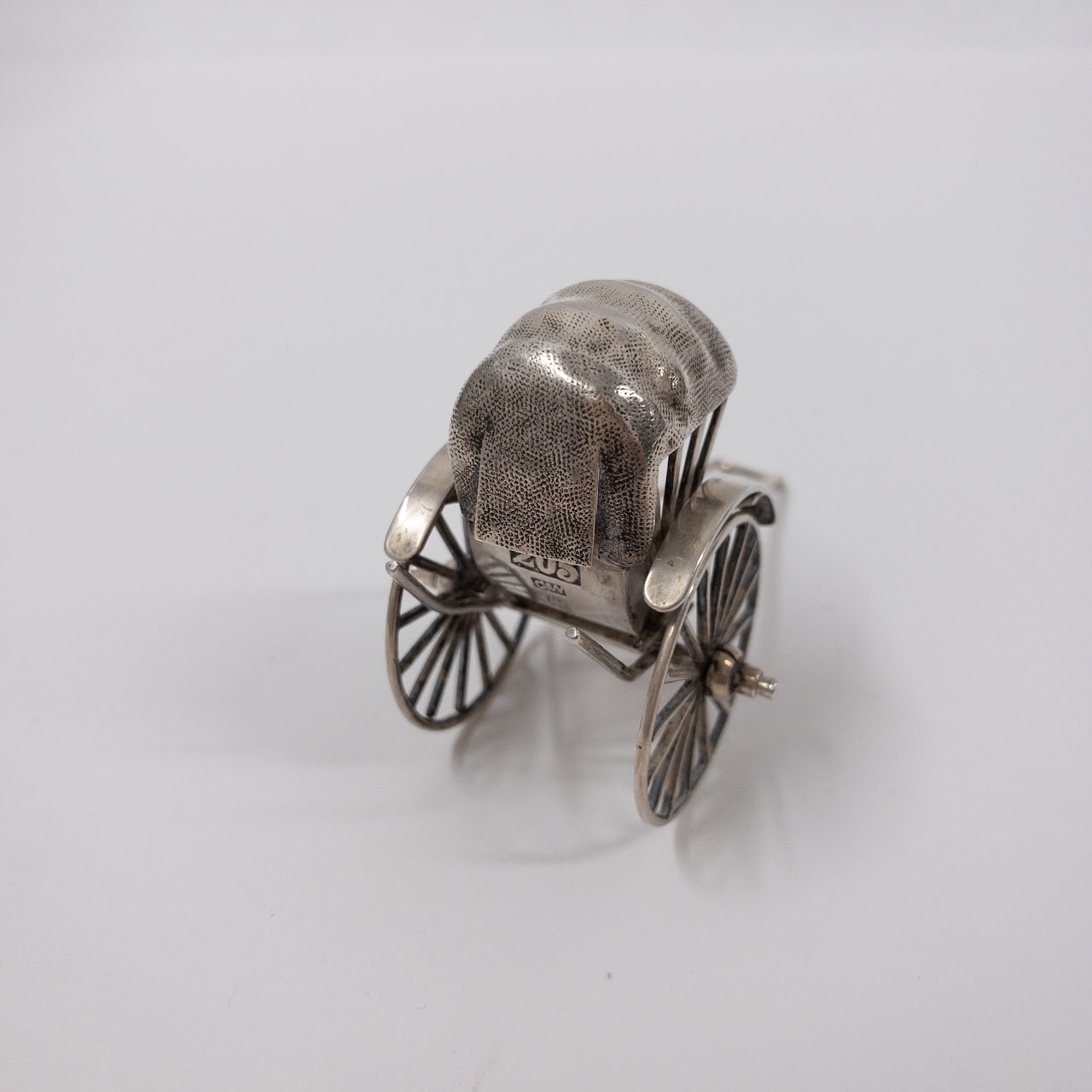 Silver Early Export Chinese Rickshaw Miniature