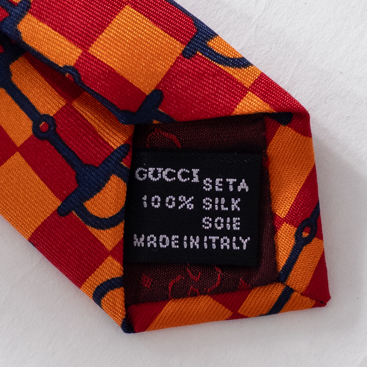 Gucci Checkerboard and Horsebit Silk Necktie