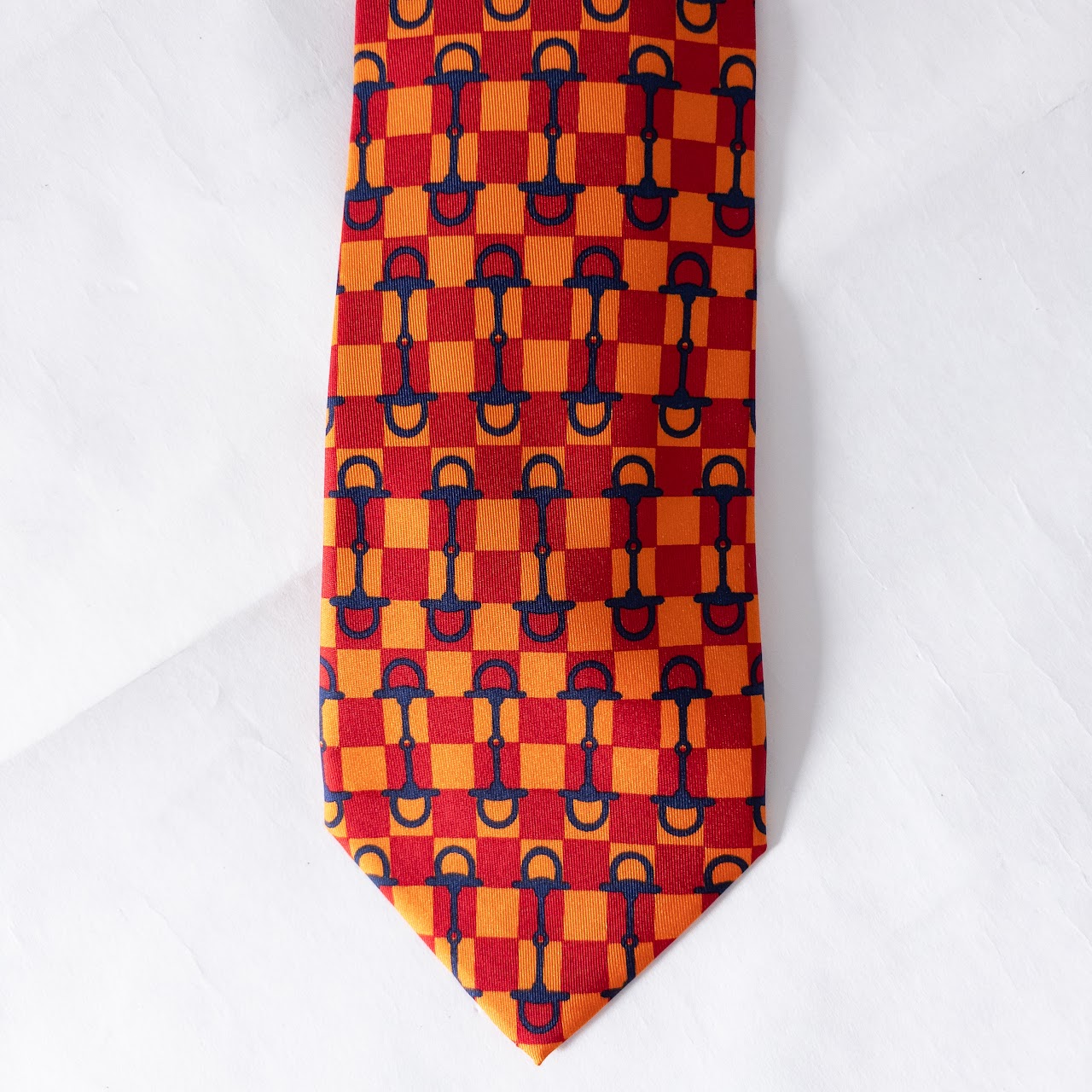 Gucci Checkerboard and Horsebit Silk Necktie