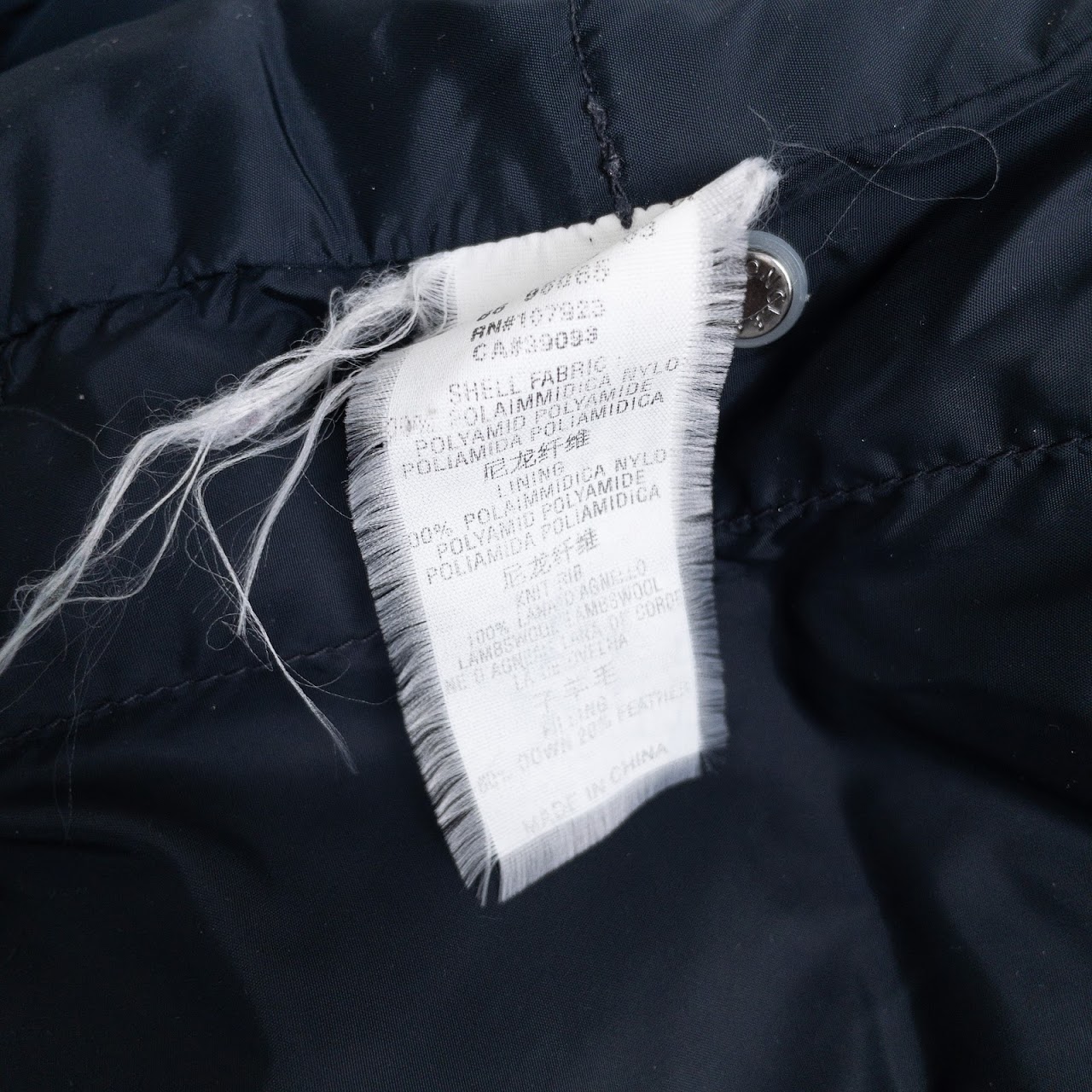 Moncler Navy Blue Knit Sleeve Down Jacket