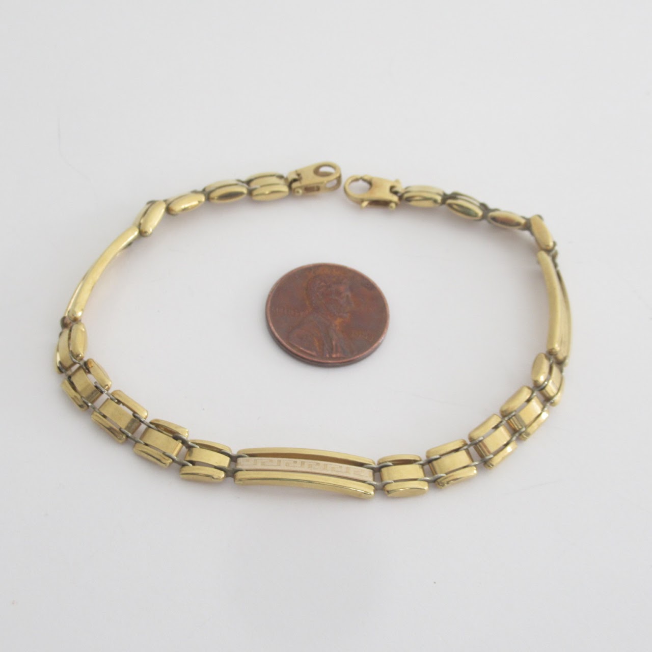 18K Gold Link Grecian Bracelet