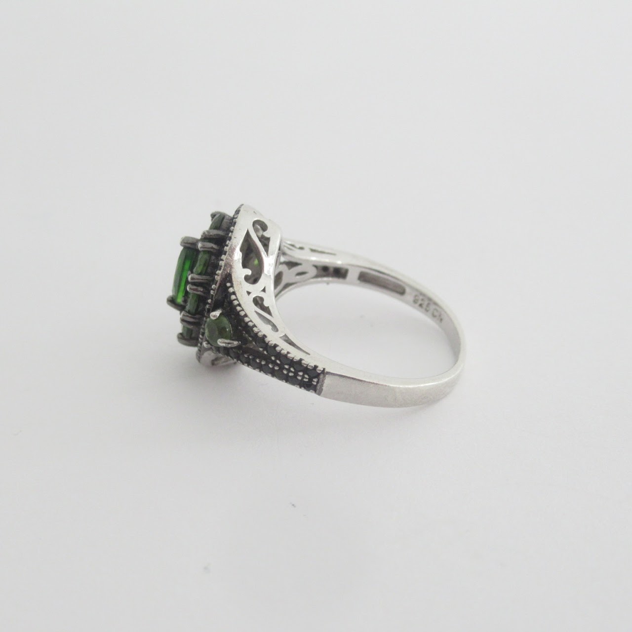 Sterling Silver & Green Stone Ring