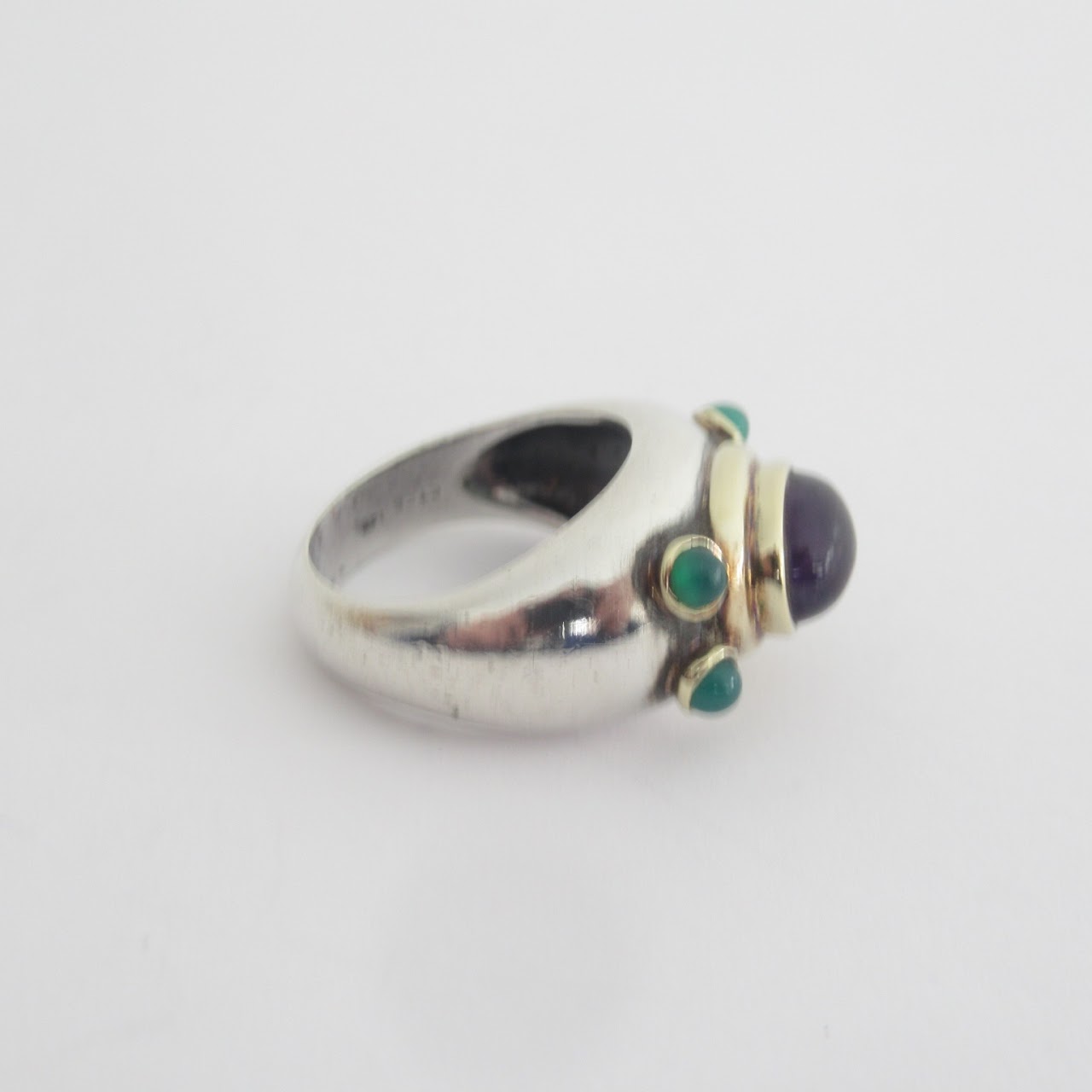 David Yurman Sterling  Silver & 14K Gold Gemstone Ring