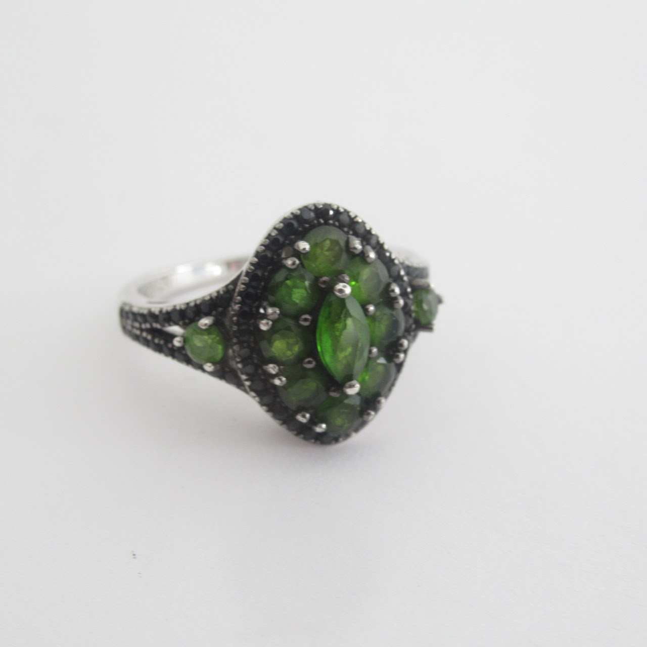 Sterling Silver & Green Stone Ring