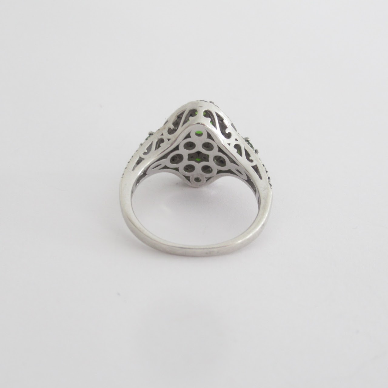 Sterling Silver & Green Stone Ring