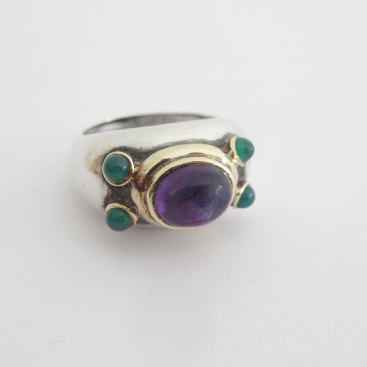 David Yurman Sterling  Silver & 14K Gold Gemstone Ring