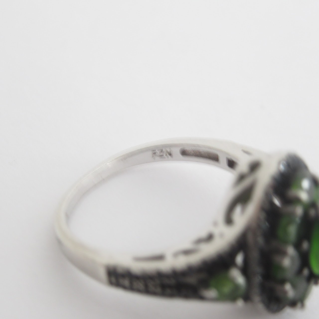 Sterling Silver & Green Stone Ring