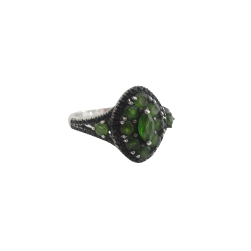 Sterling Silver & Green Stone Ring