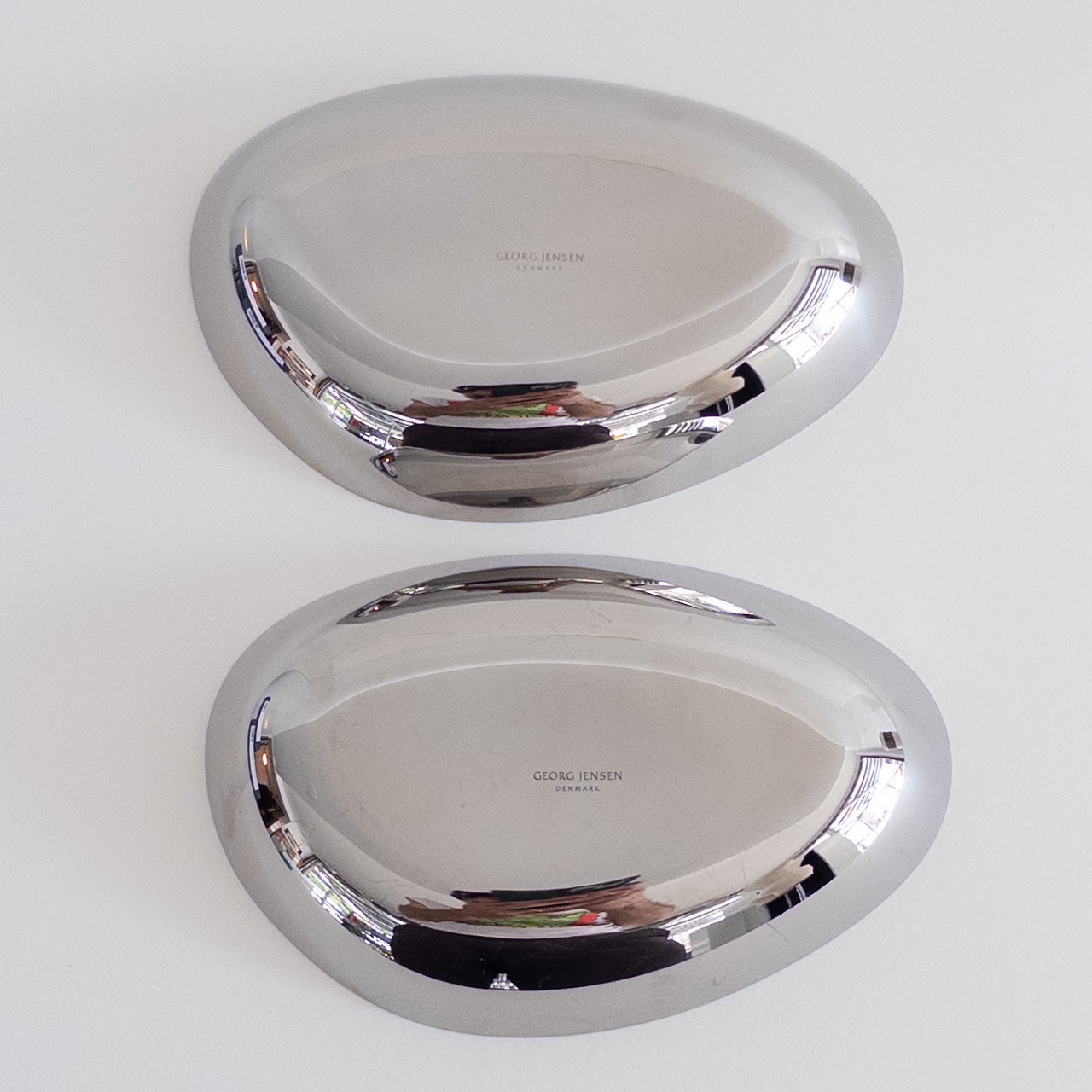 Georg Jensen Set Of Two Small Trays and 12 Food/Cocktail Sticks