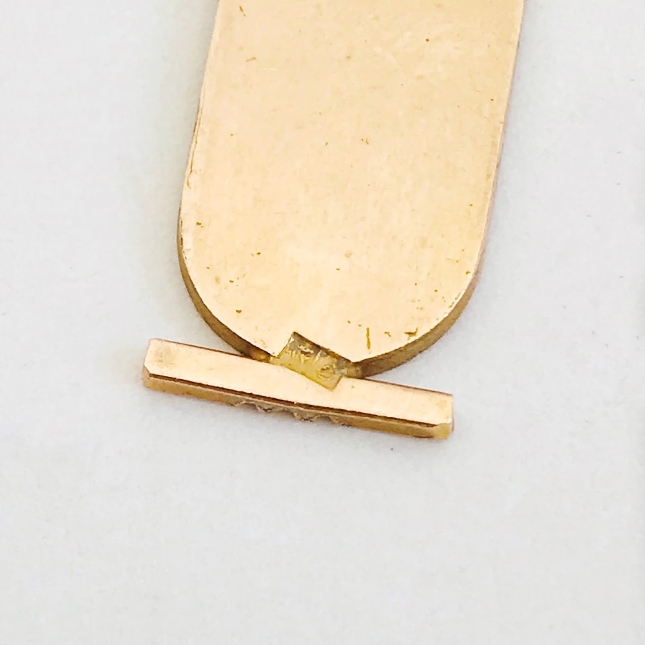 14K Gold Cartouche Pendant Necklace