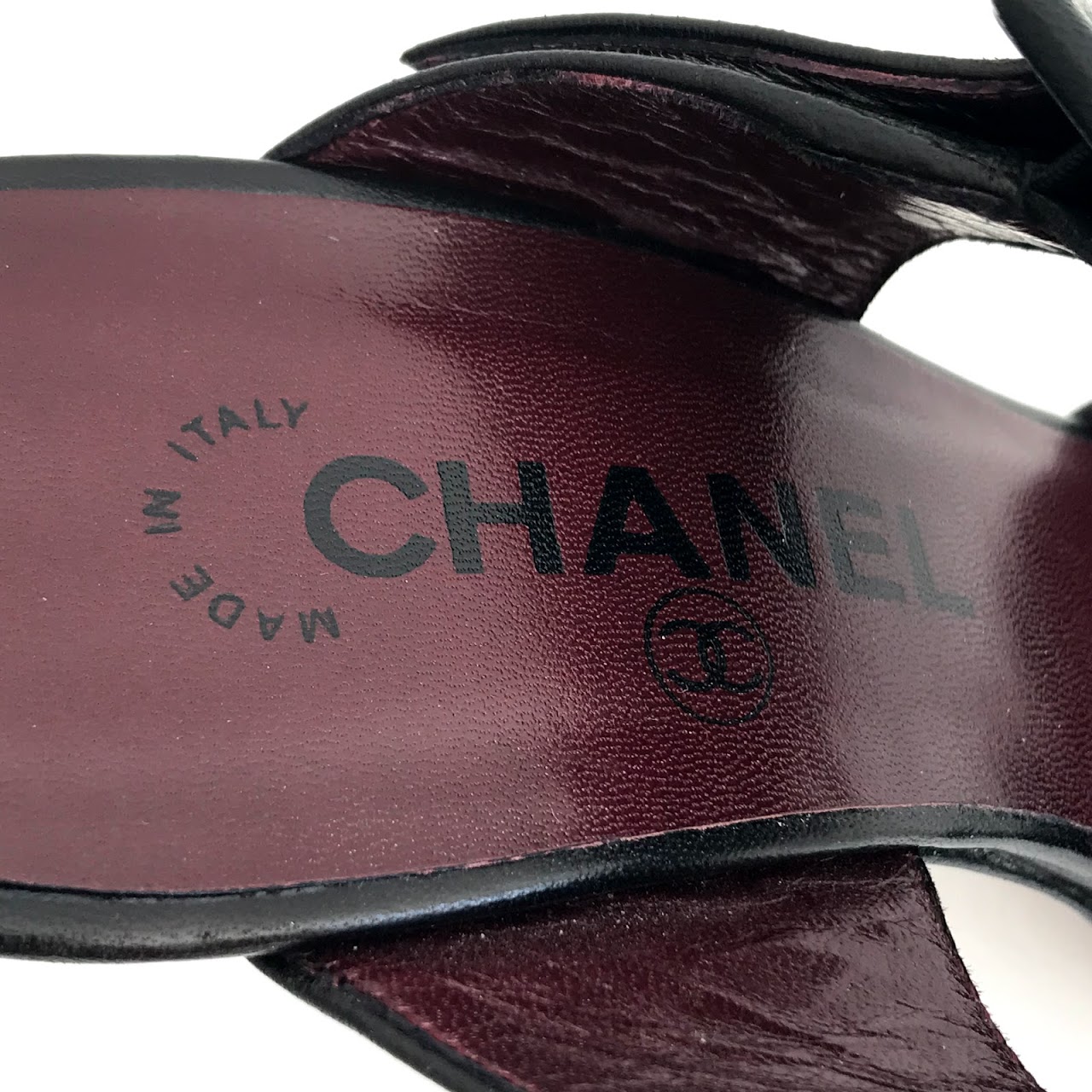 Chanel Black Leather Mules