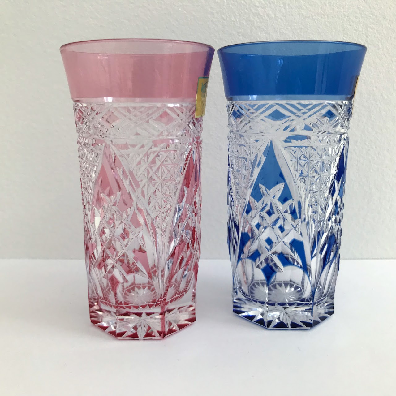 Kigami NEW Crystal Edo Kiriko Slim Glass Pair