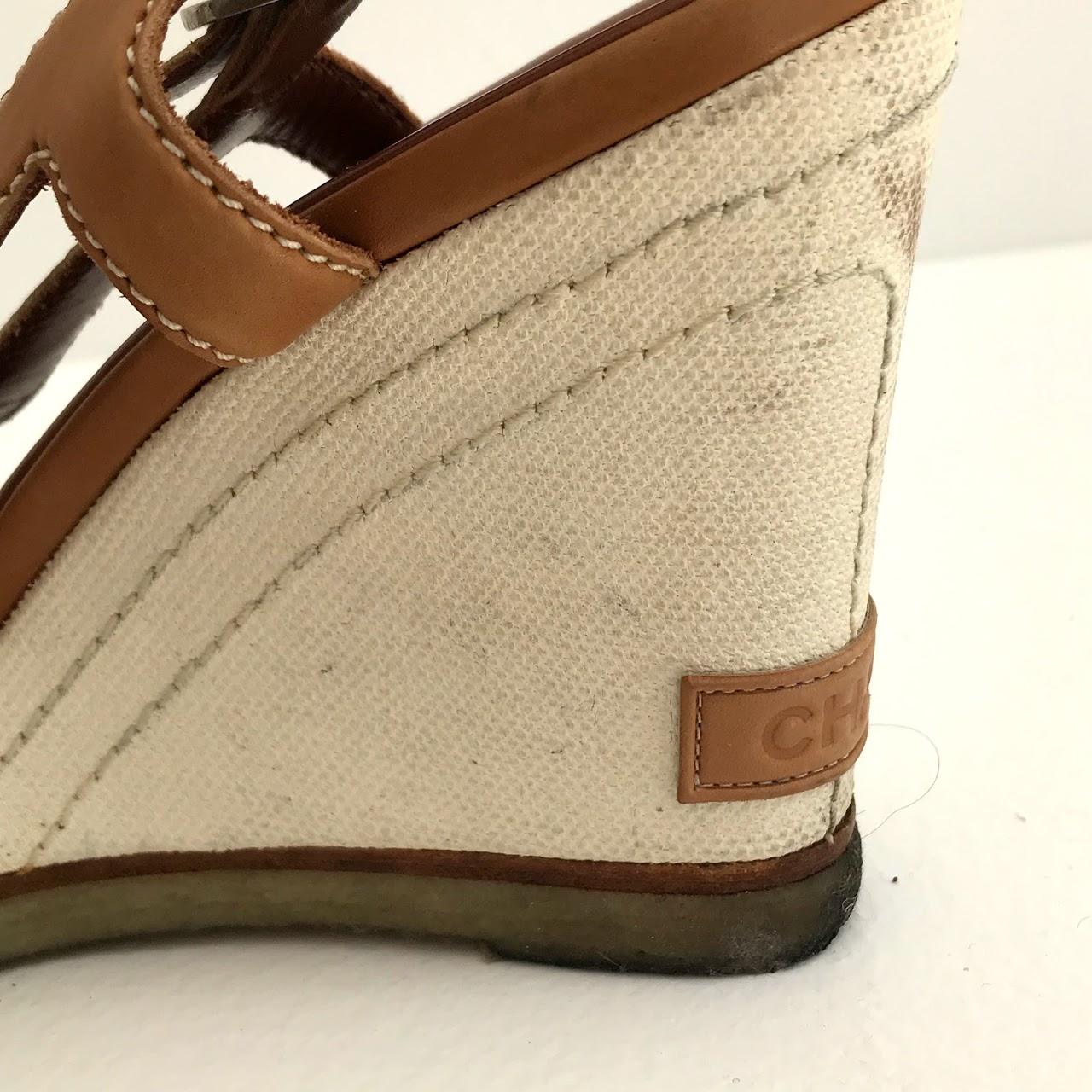 Chanel Canvas and Leather Wedges