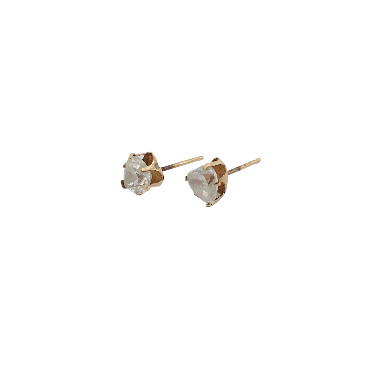 10K Gold and CZ Stud Earrings
