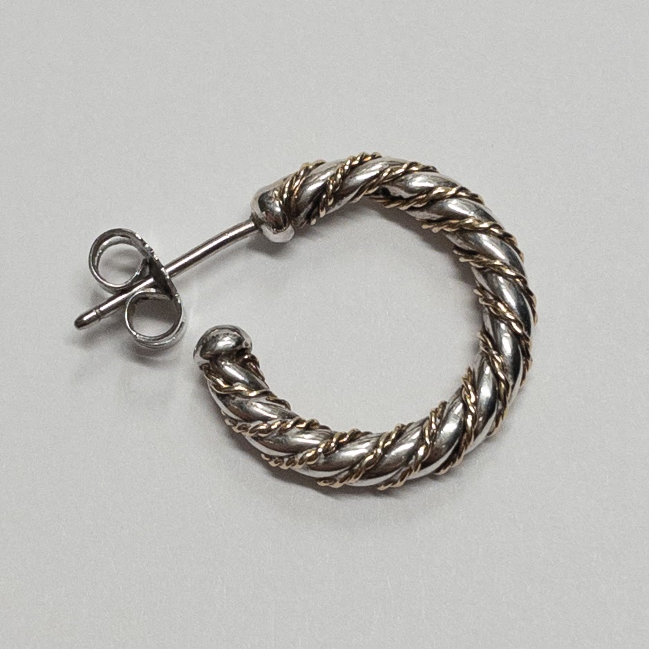 Tiffany & Co. Sterling Silver & Vermeil Twist Hoop Earrings