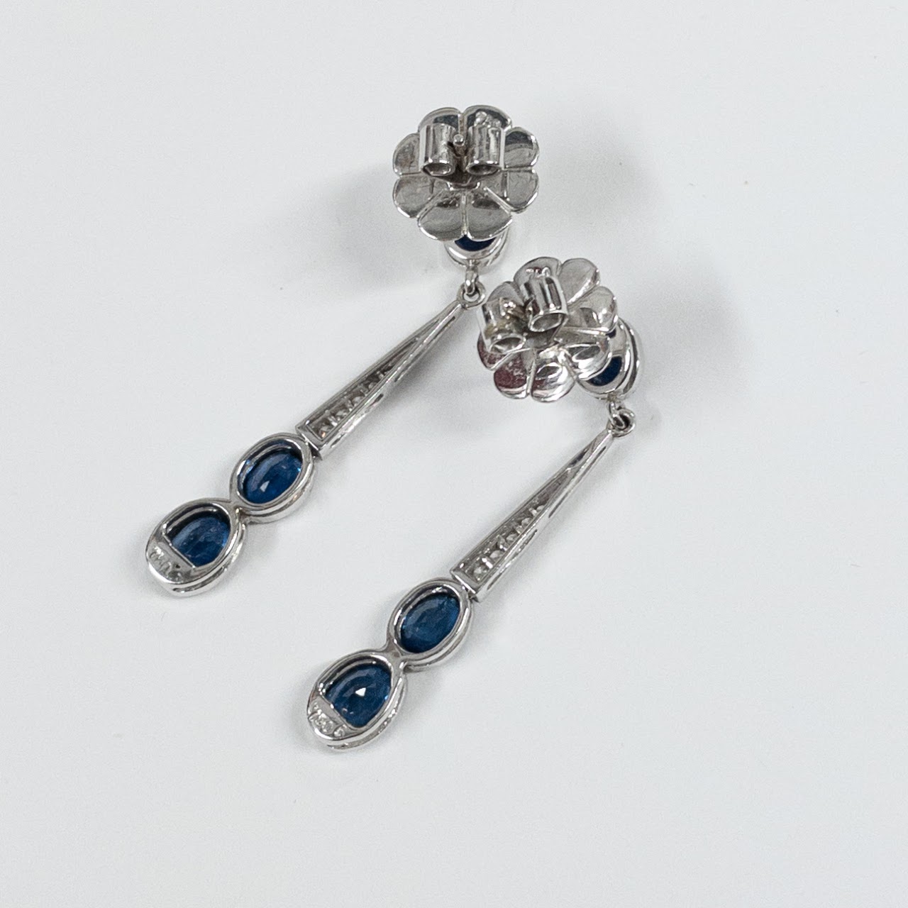 18K White Gold, Sapphire & Diamond Earrings