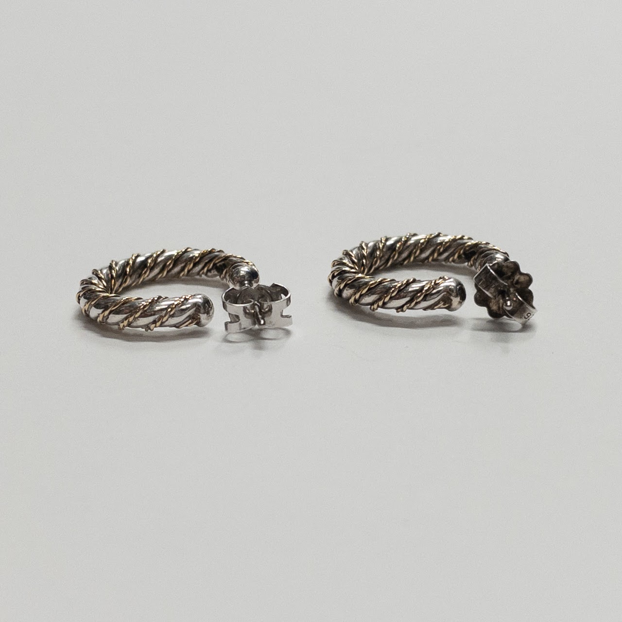 Tiffany & Co. Sterling Silver & Vermeil Twist Hoop Earrings