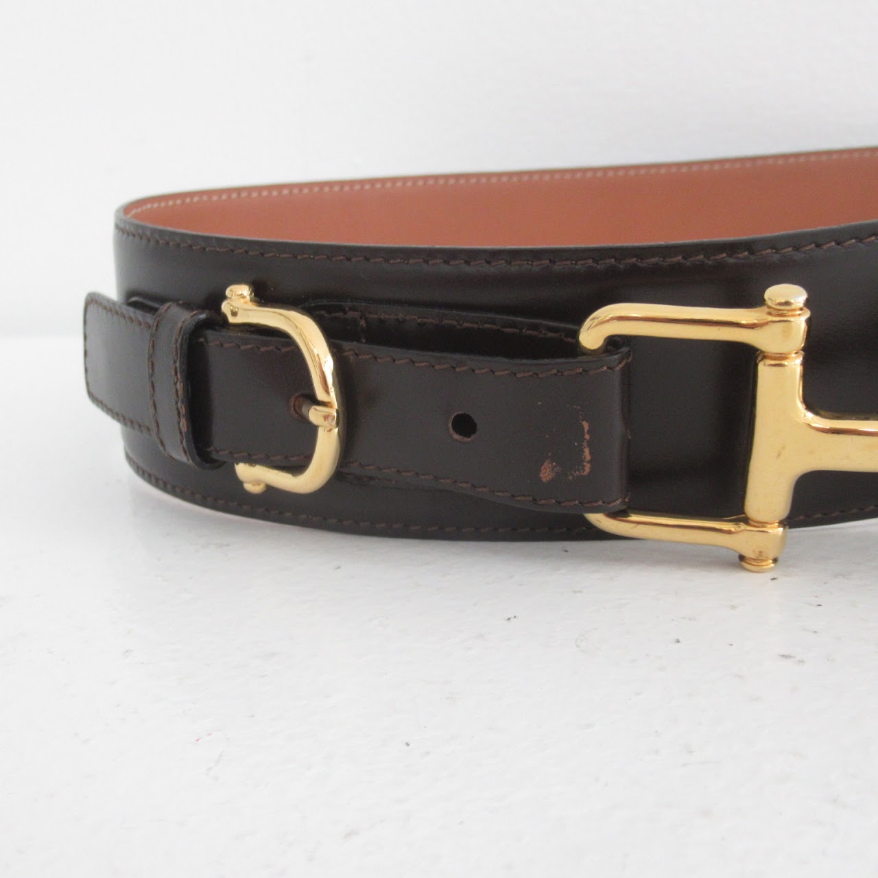 Céline Leather Horse Bit Belt