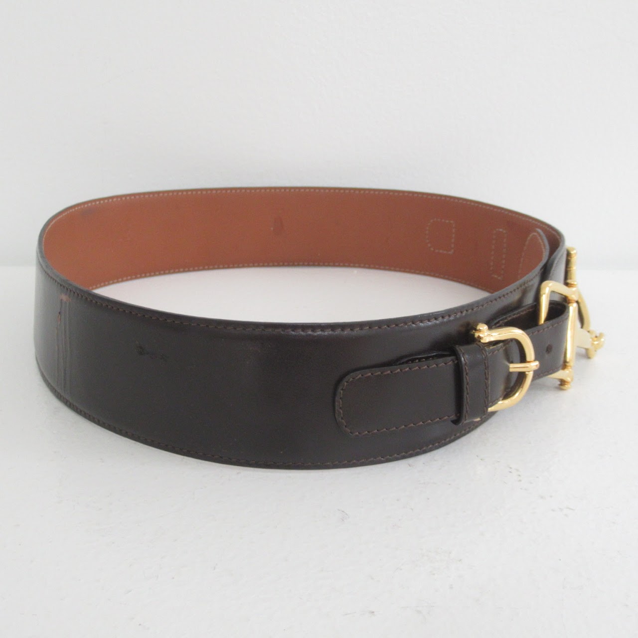 Céline Leather Horse Bit Belt