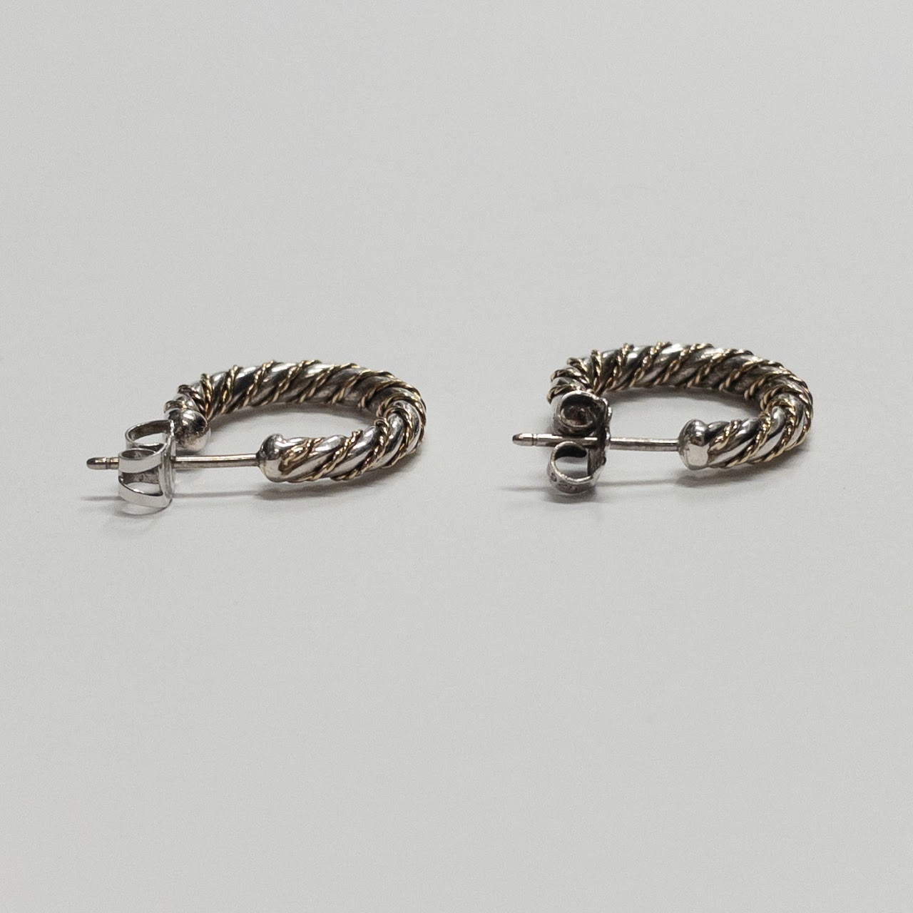 Tiffany & Co. Sterling Silver & Vermeil Twist Hoop Earrings