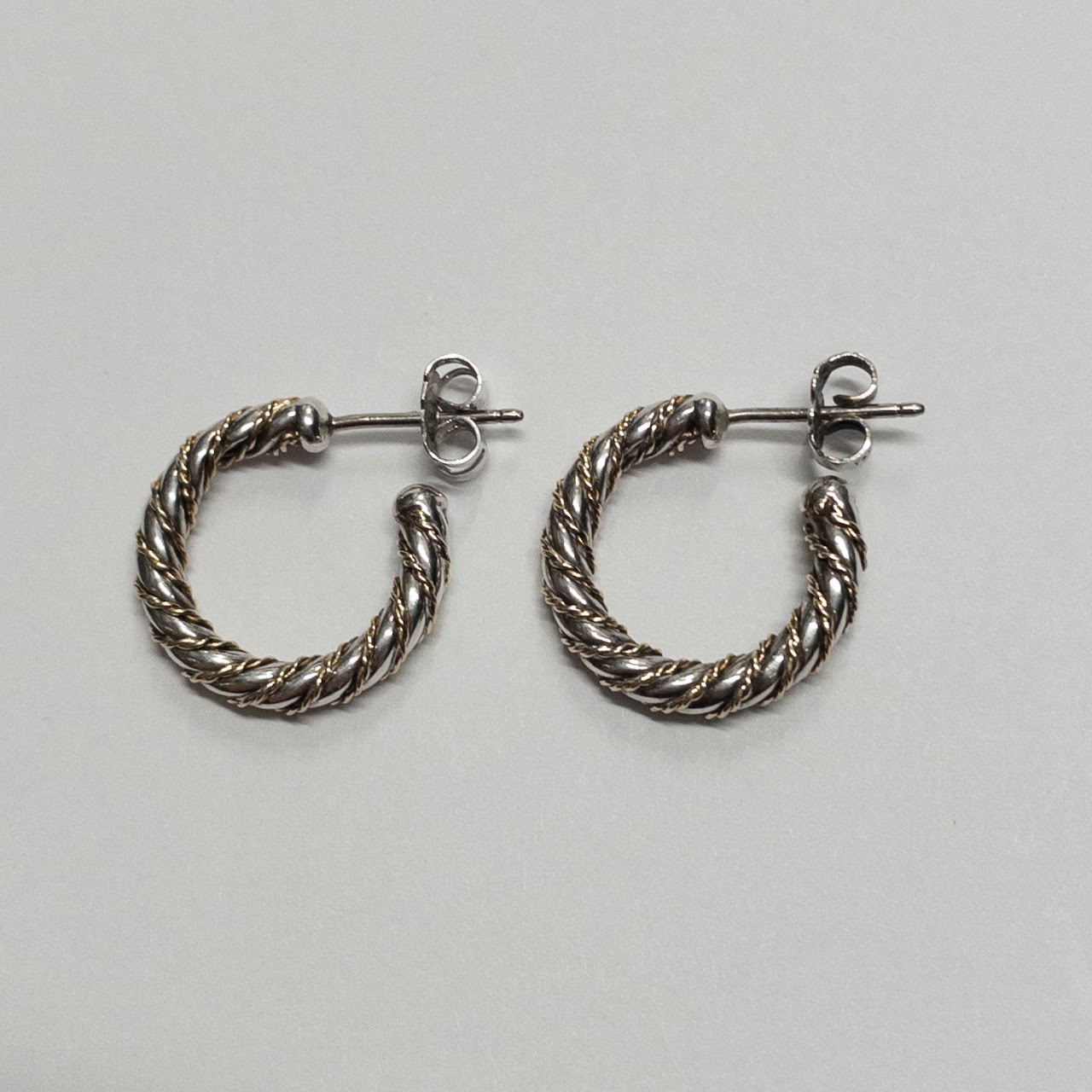 Tiffany & Co. Sterling Silver & Vermeil Twist Hoop Earrings