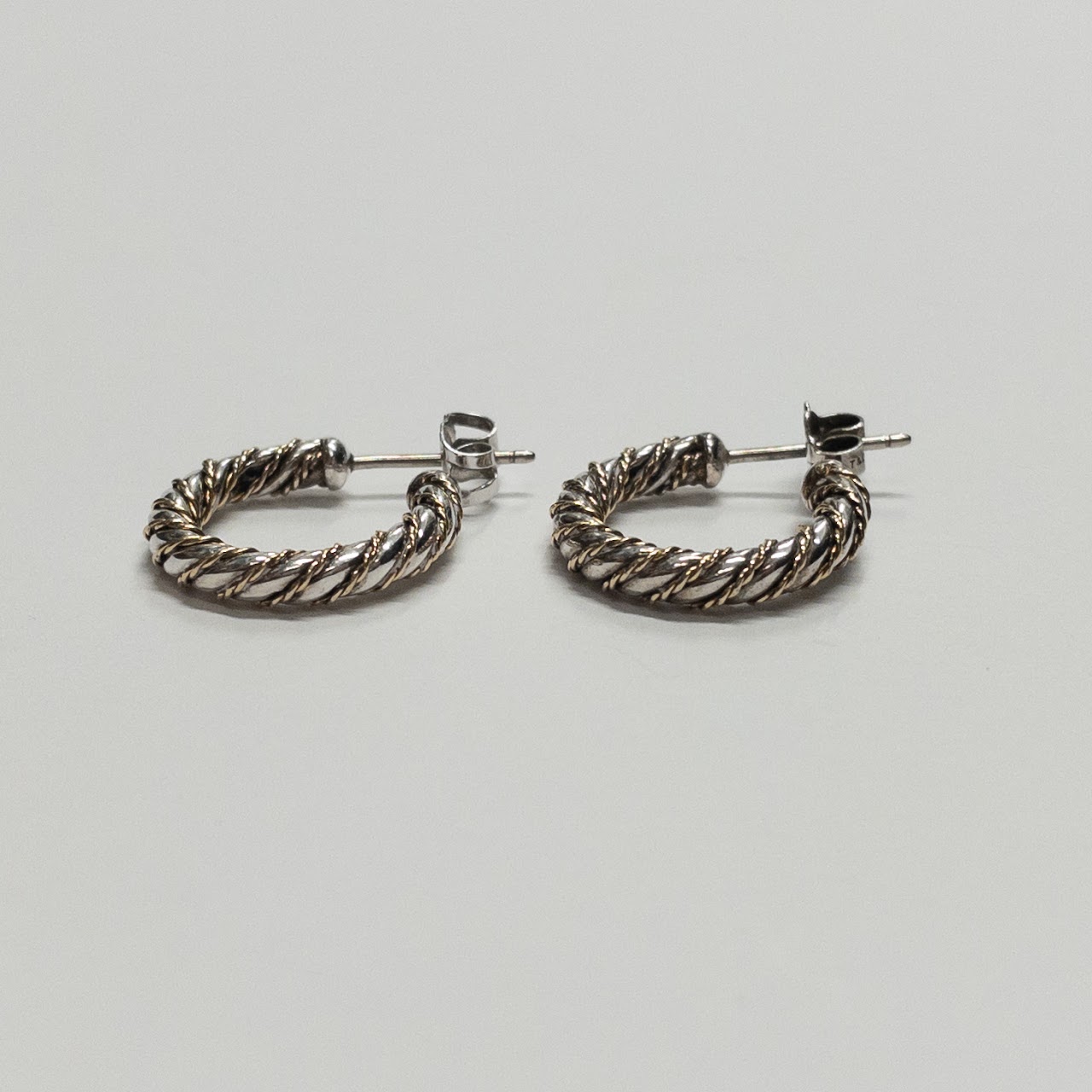 Tiffany & Co. Sterling Silver & Vermeil Twist Hoop Earrings