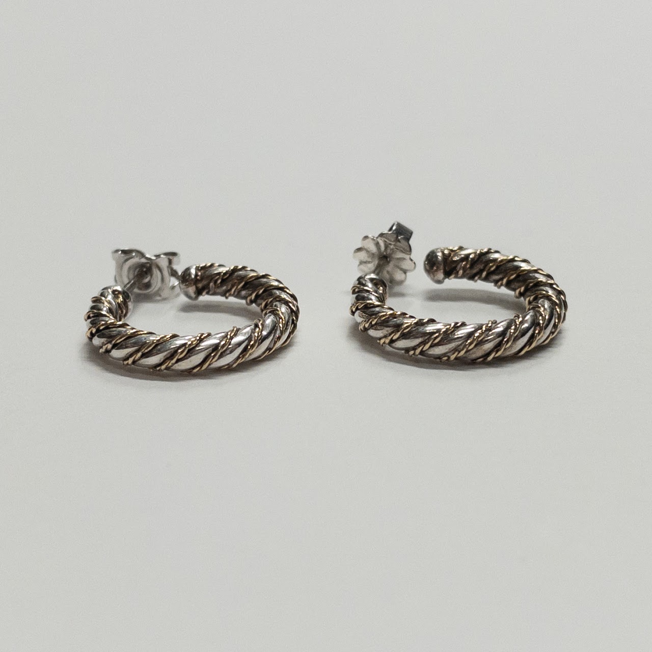 Tiffany & Co. Sterling Silver & Vermeil Twist Hoop Earrings