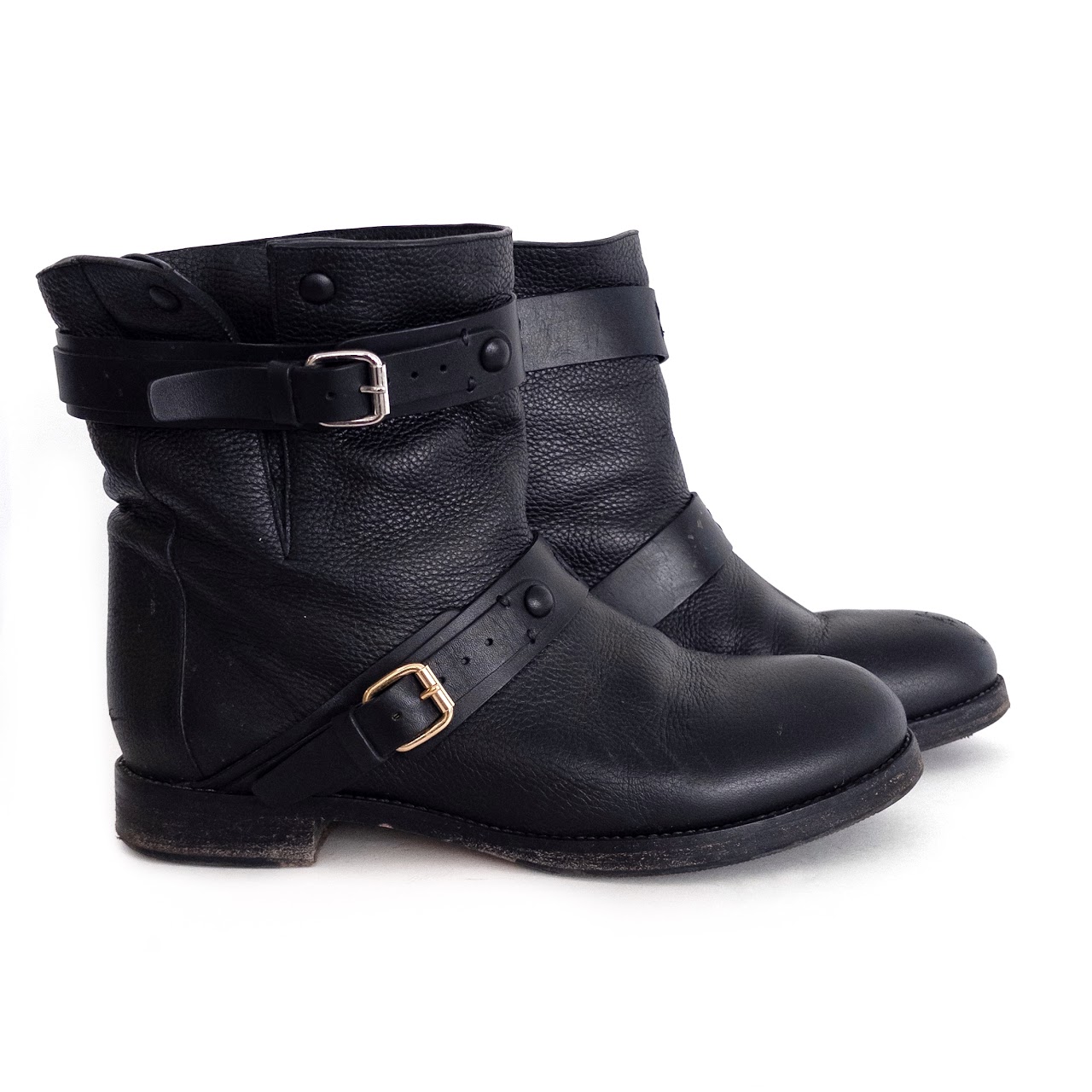 Chloé Double Buckle Moto Ankle Boots