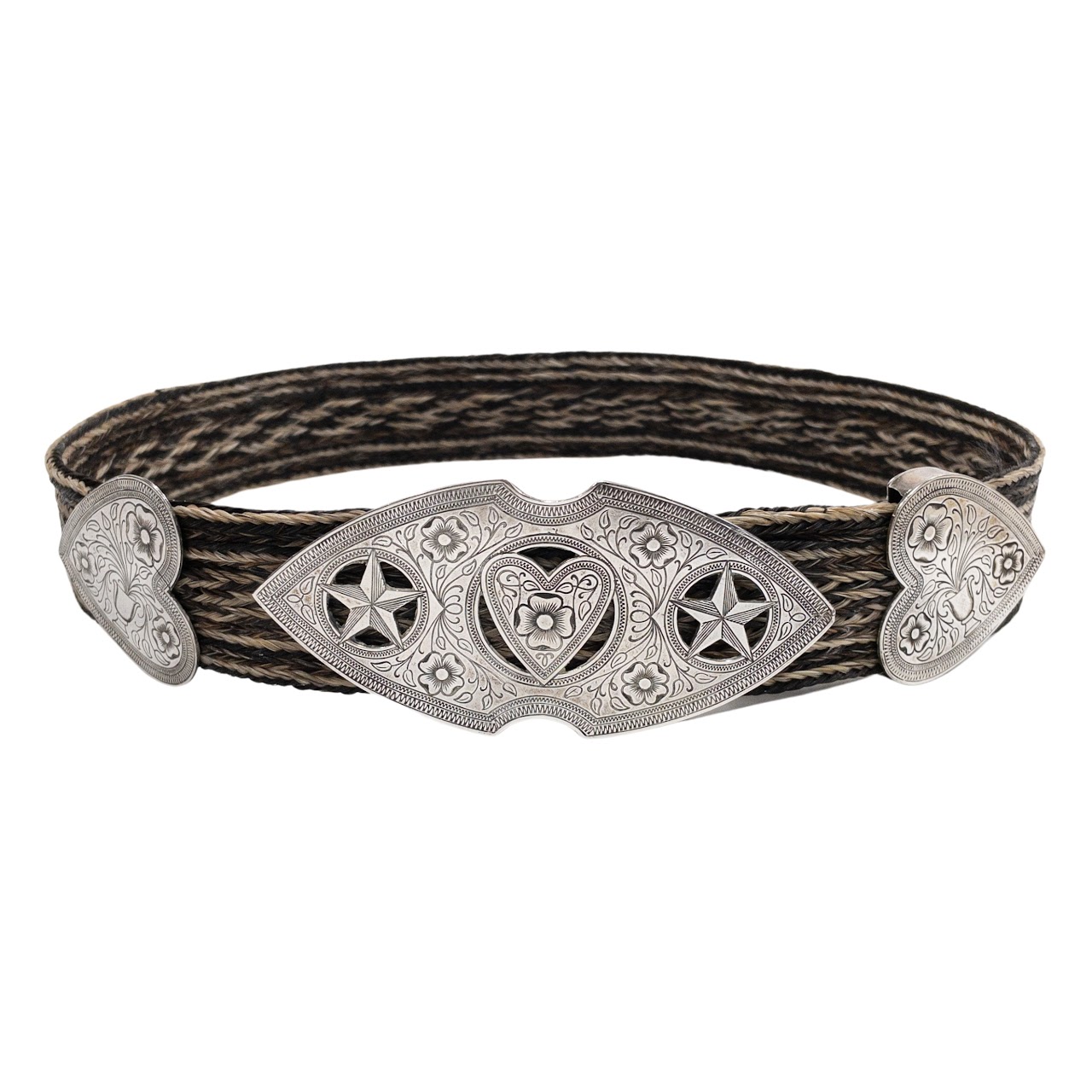 Sterling Silver & Wool Braided Belt