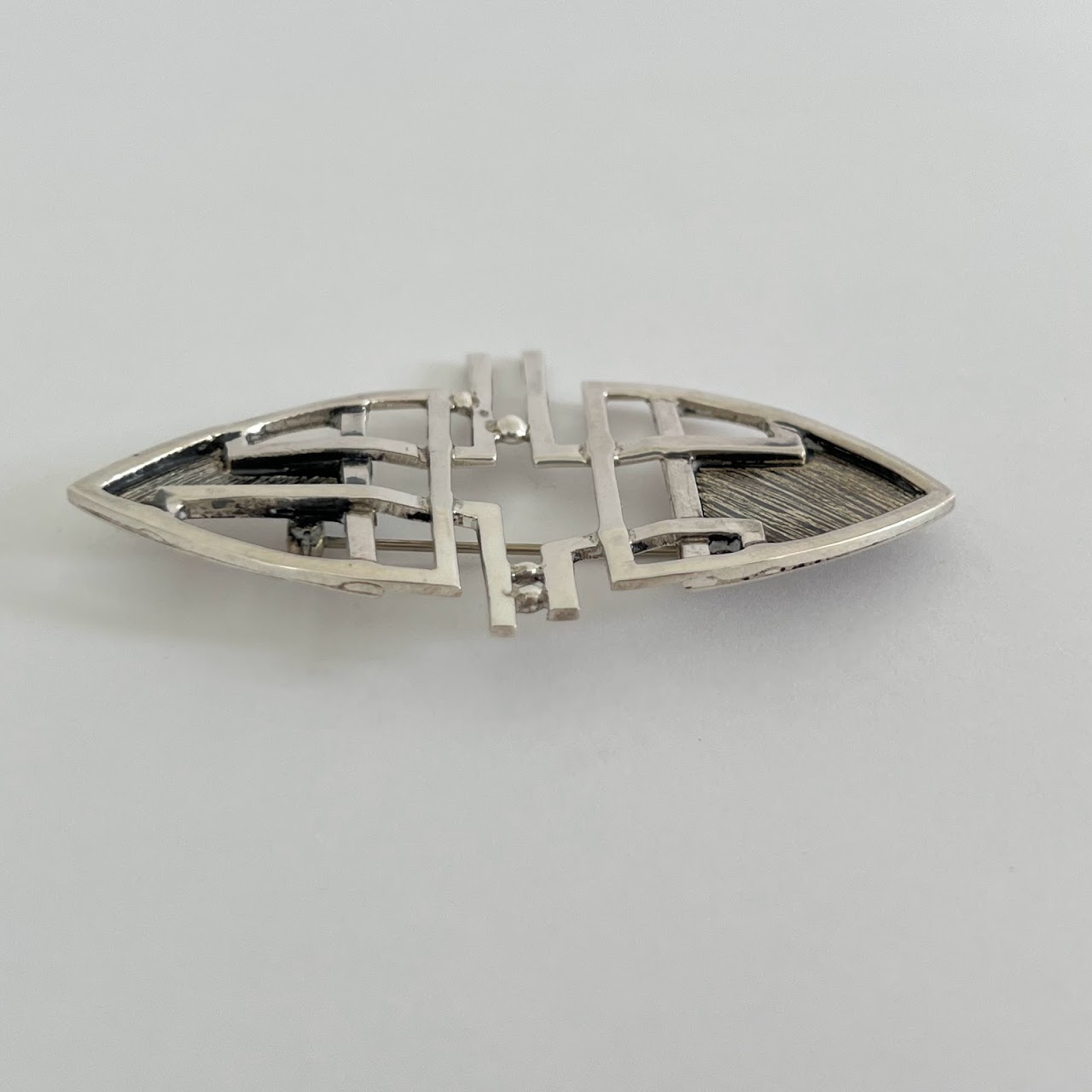 Sterling Silver Modernist Brooch