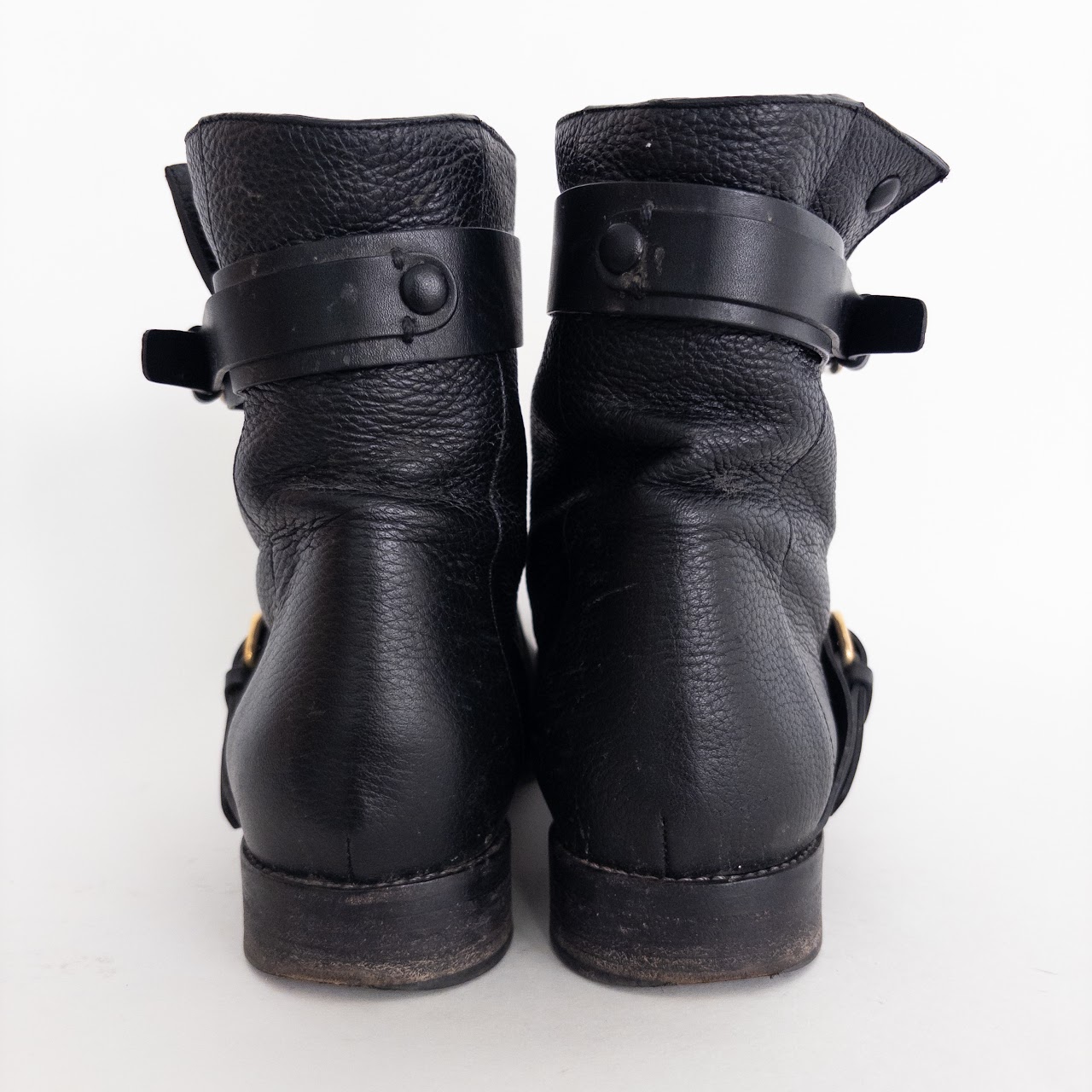 Chloé Double Buckle Moto Ankle Boots