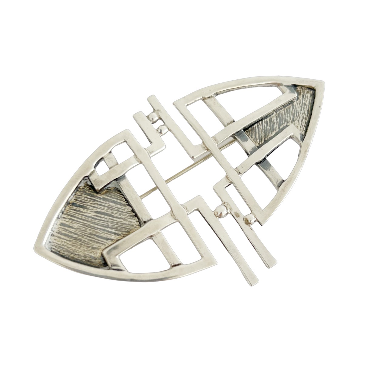 Sterling Silver Modernist Brooch