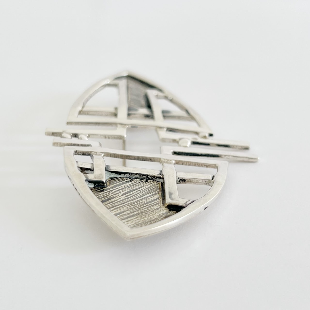 Sterling Silver Modernist Brooch