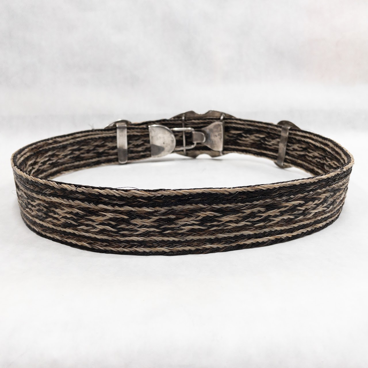 Sterling Silver & Wool Braided Belt