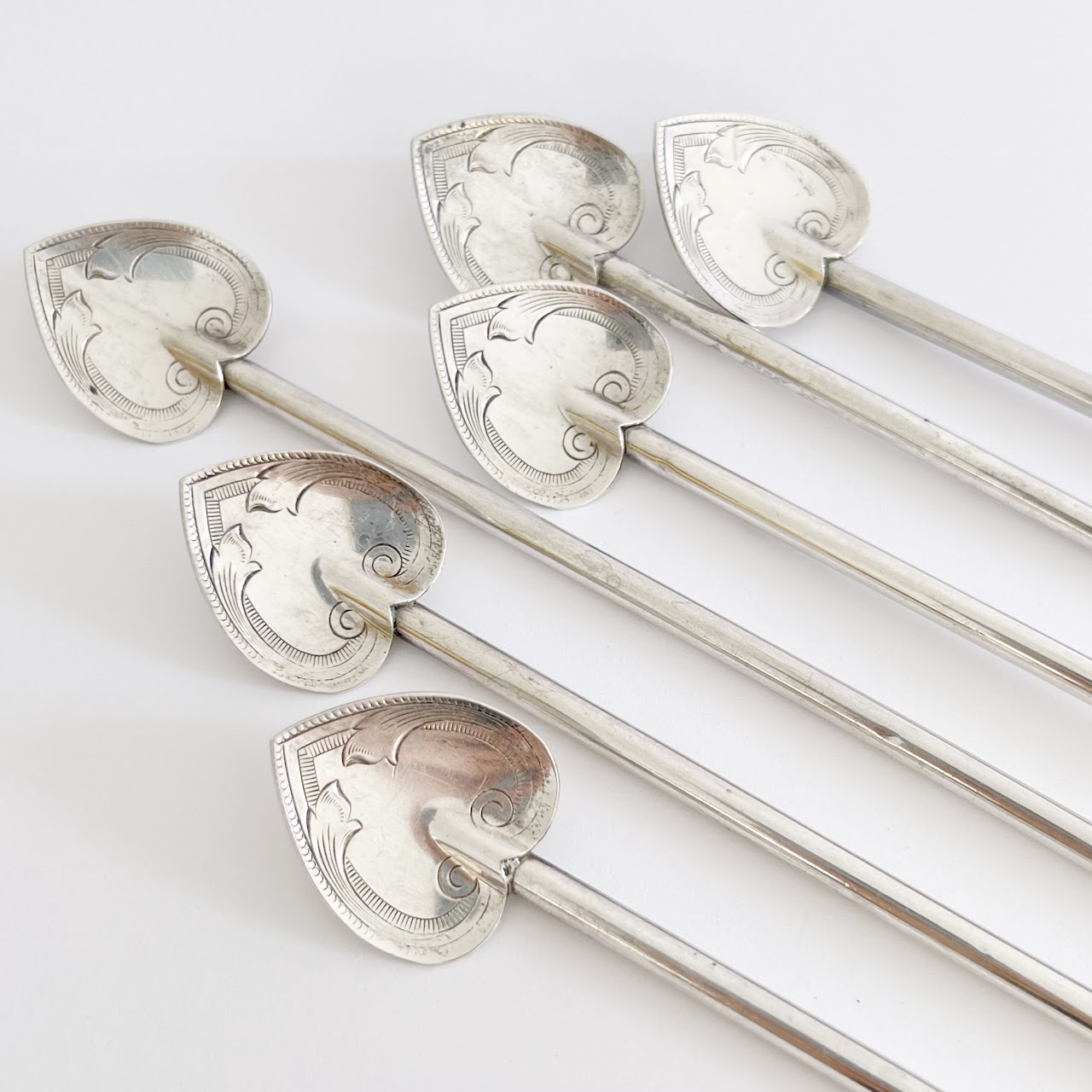 Sterling Silver Cocktail Stirrer Straw Set