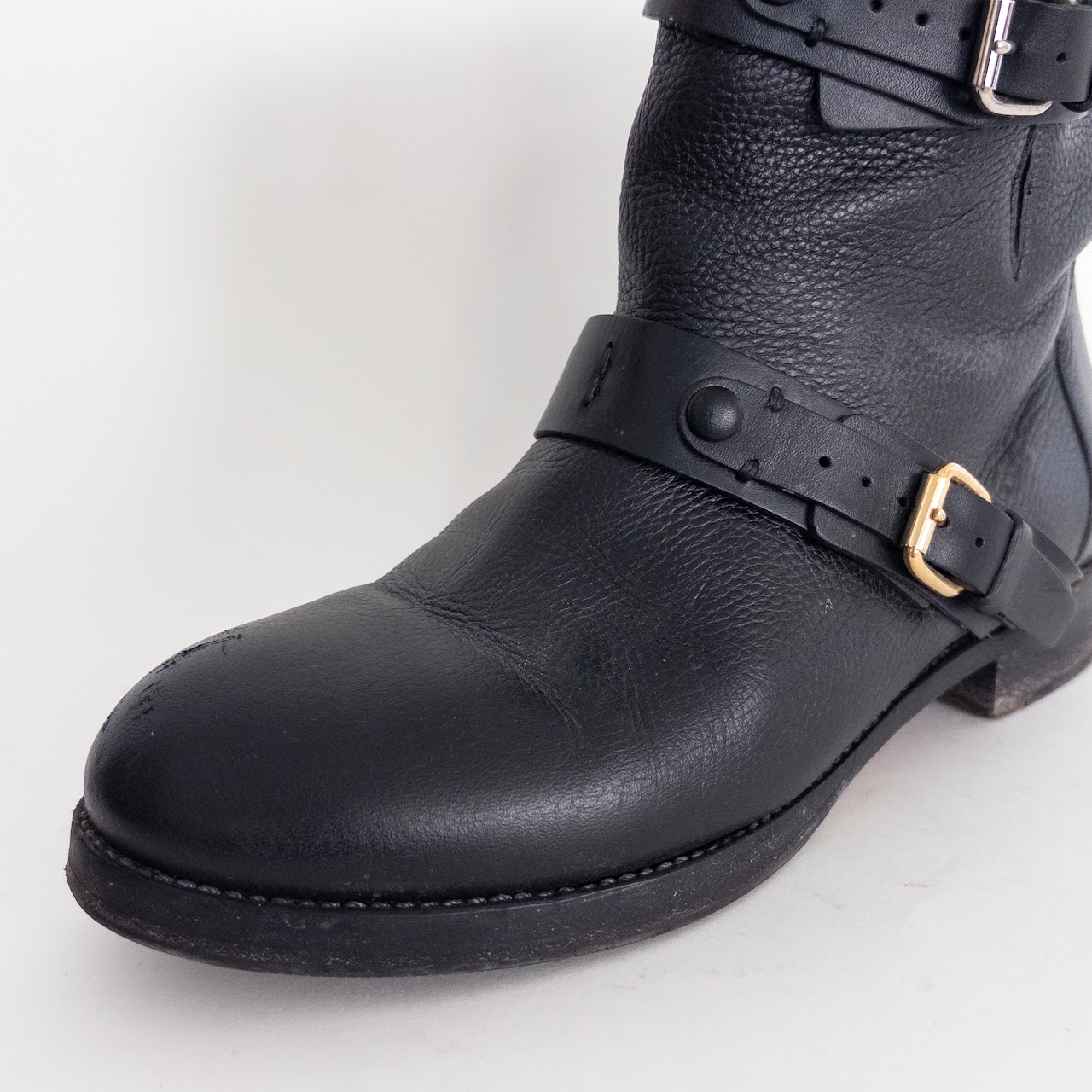 Chloé Double Buckle Moto Ankle Boots