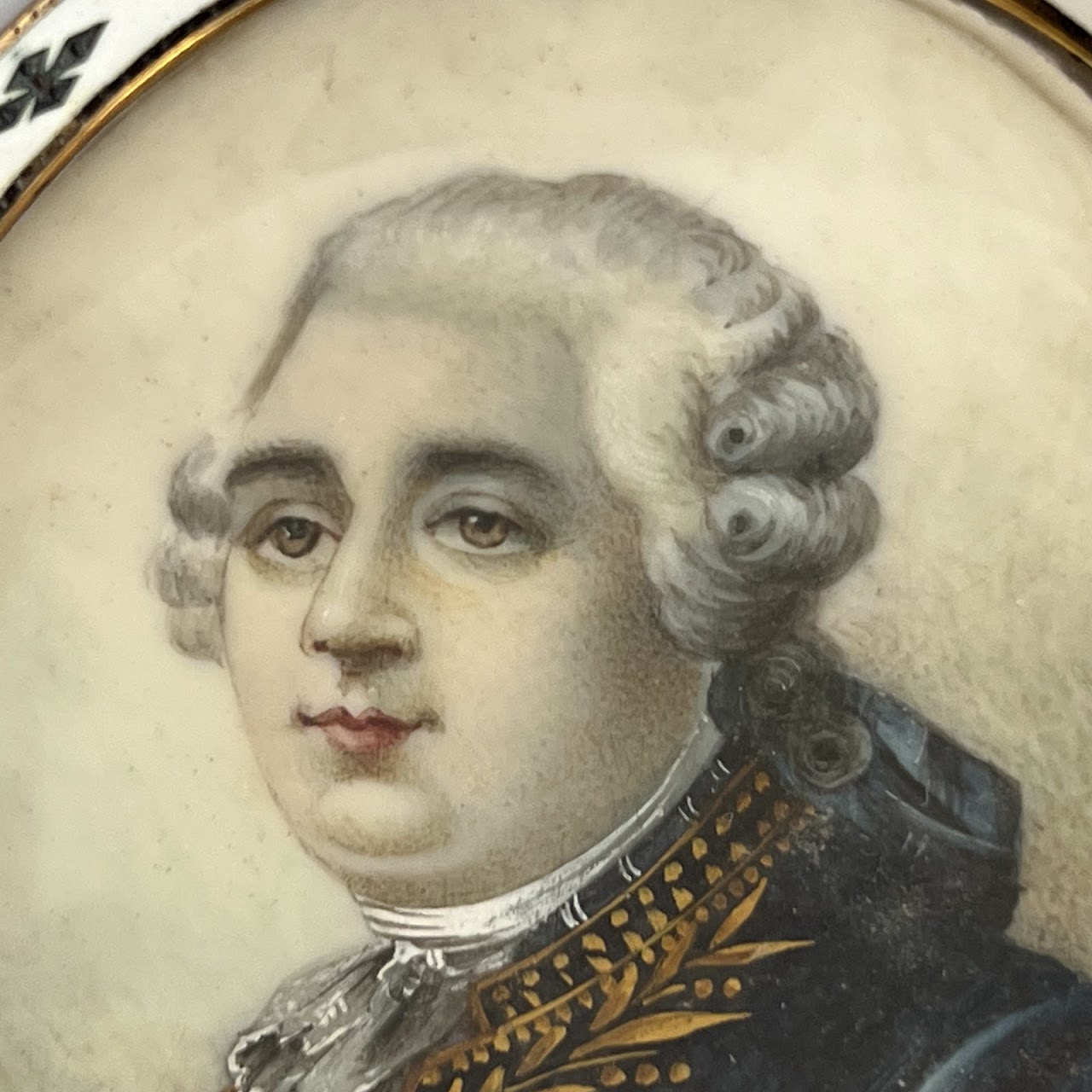 King Louis XVI After Dumont Miniature Portrait Painting