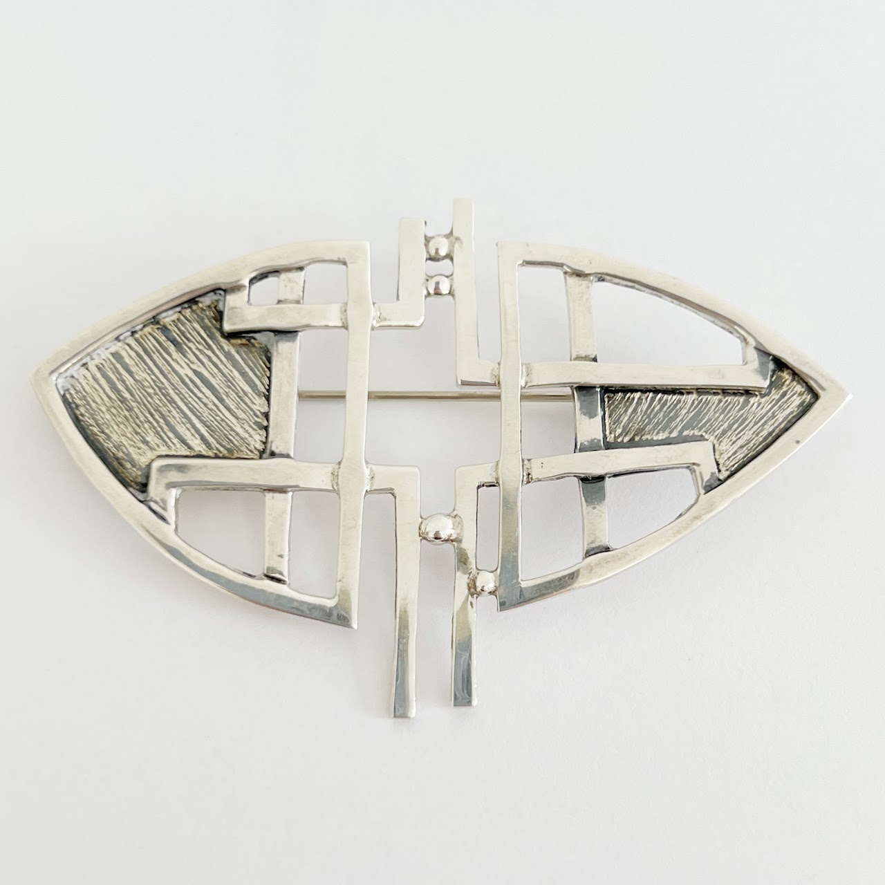 Sterling Silver Modernist Brooch