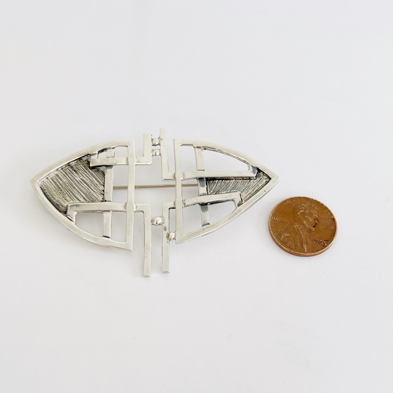 Sterling Silver Modernist Brooch