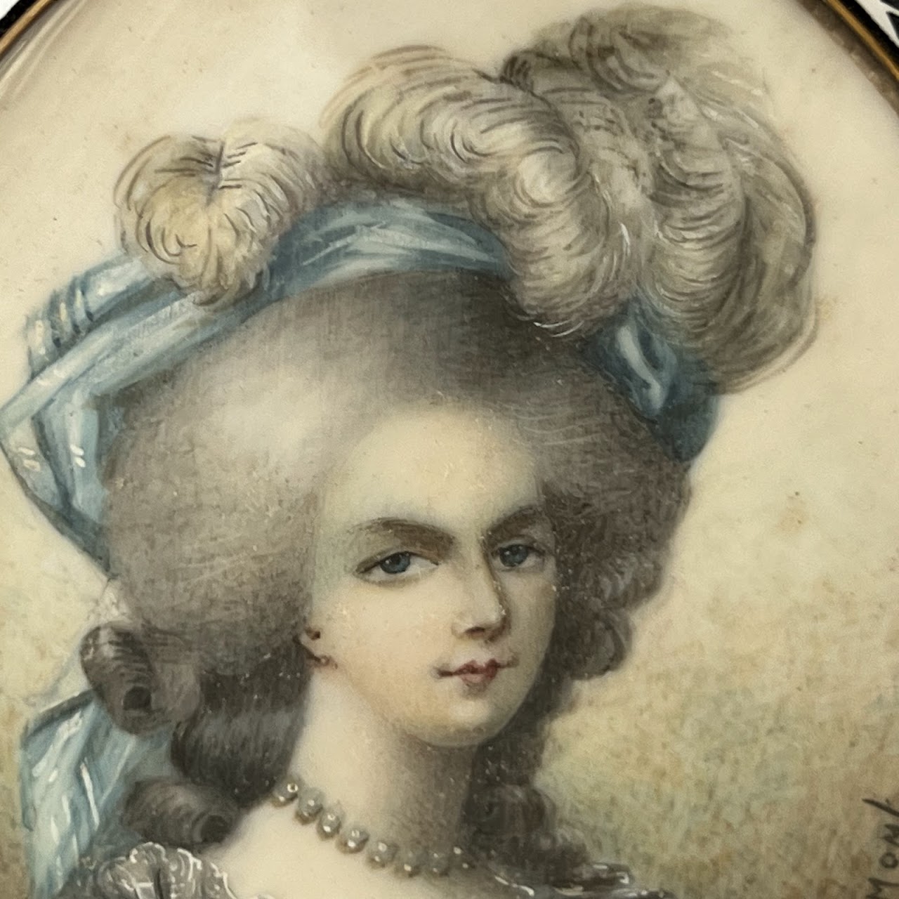 Portrait of a Lady After Dumont Miniature Portrait Painting