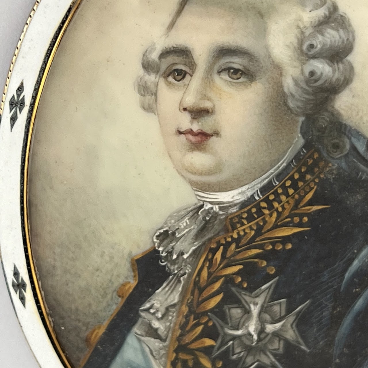 King Louis XVI After Dumont Miniature Portrait Painting