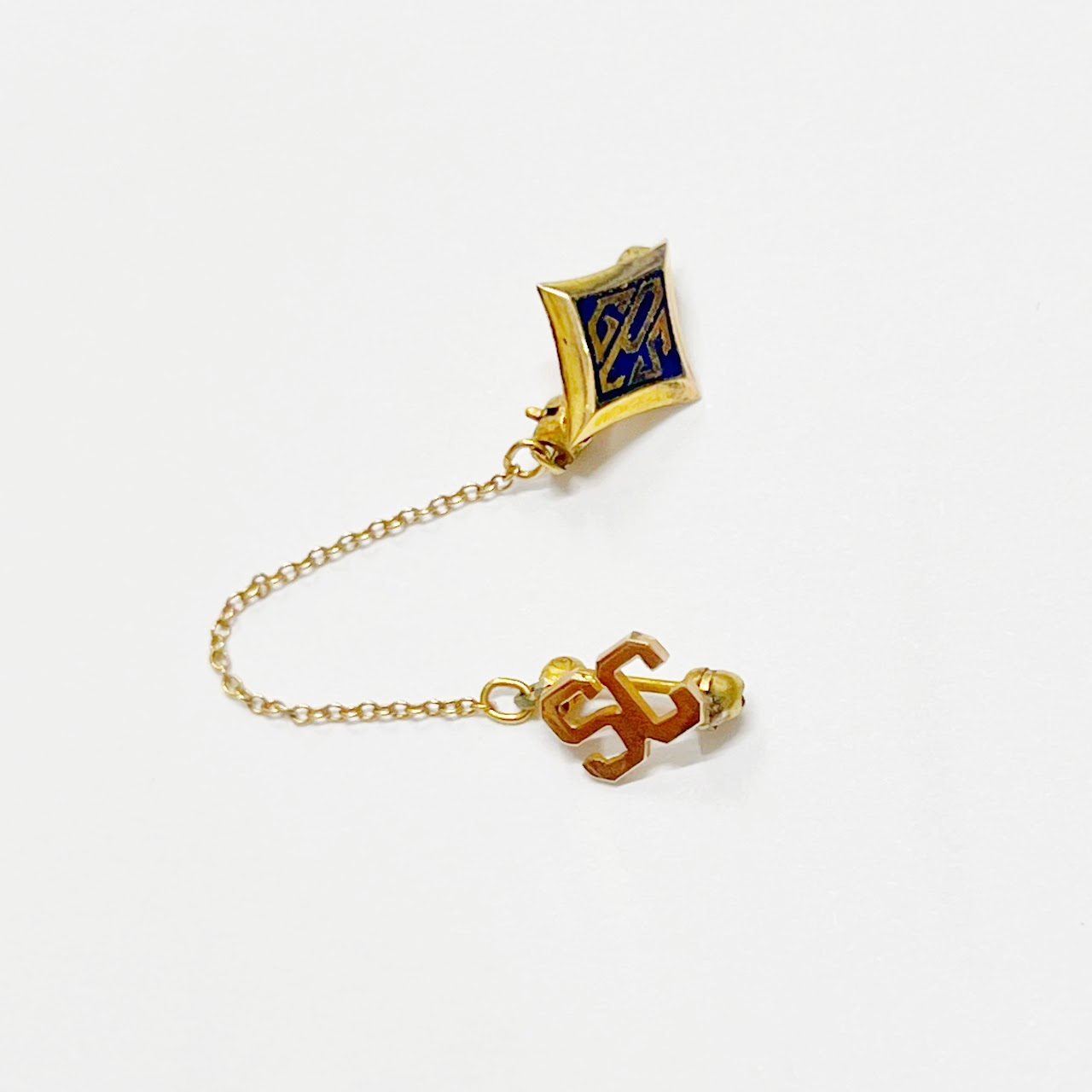 10K Gold & Enamel Tie Pin