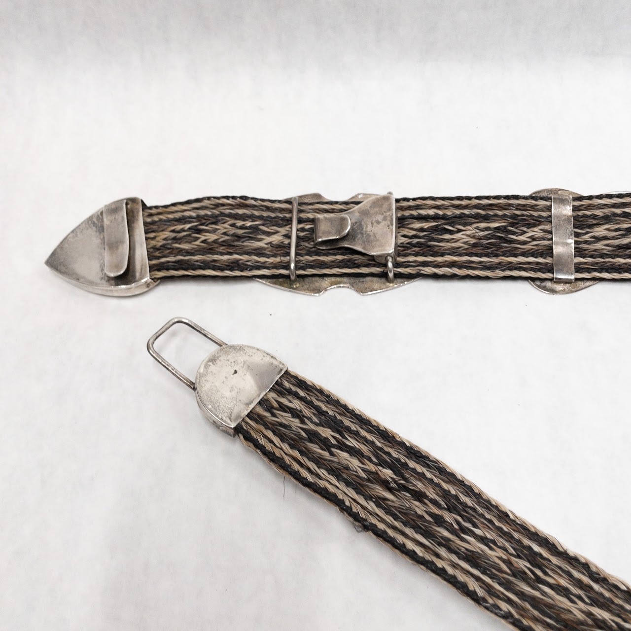 Sterling Silver & Wool Braided Belt