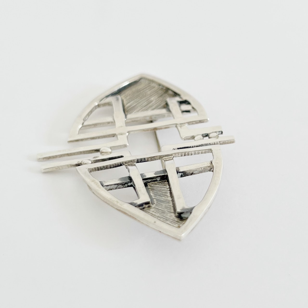 Sterling Silver Modernist Brooch