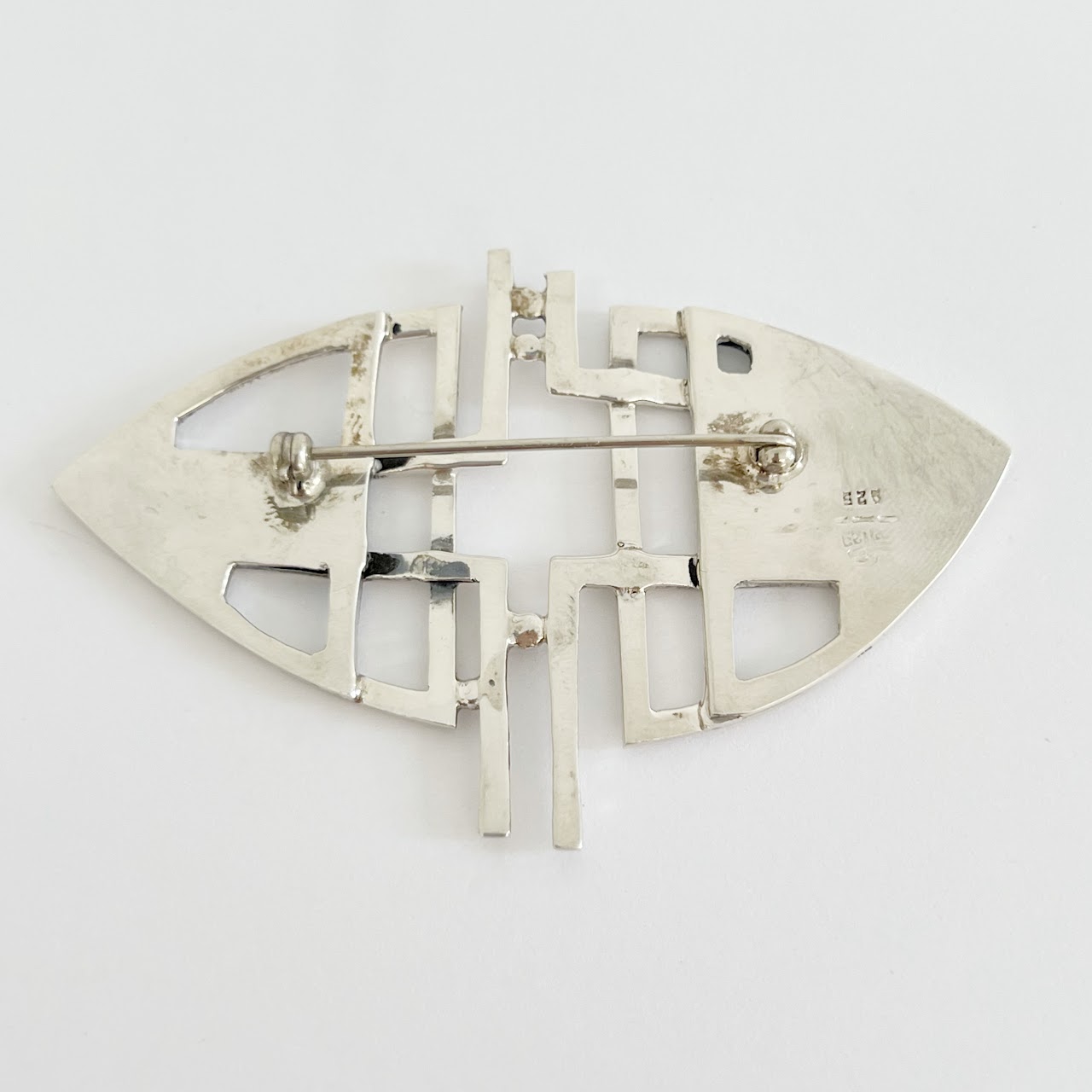 Sterling Silver Modernist Brooch