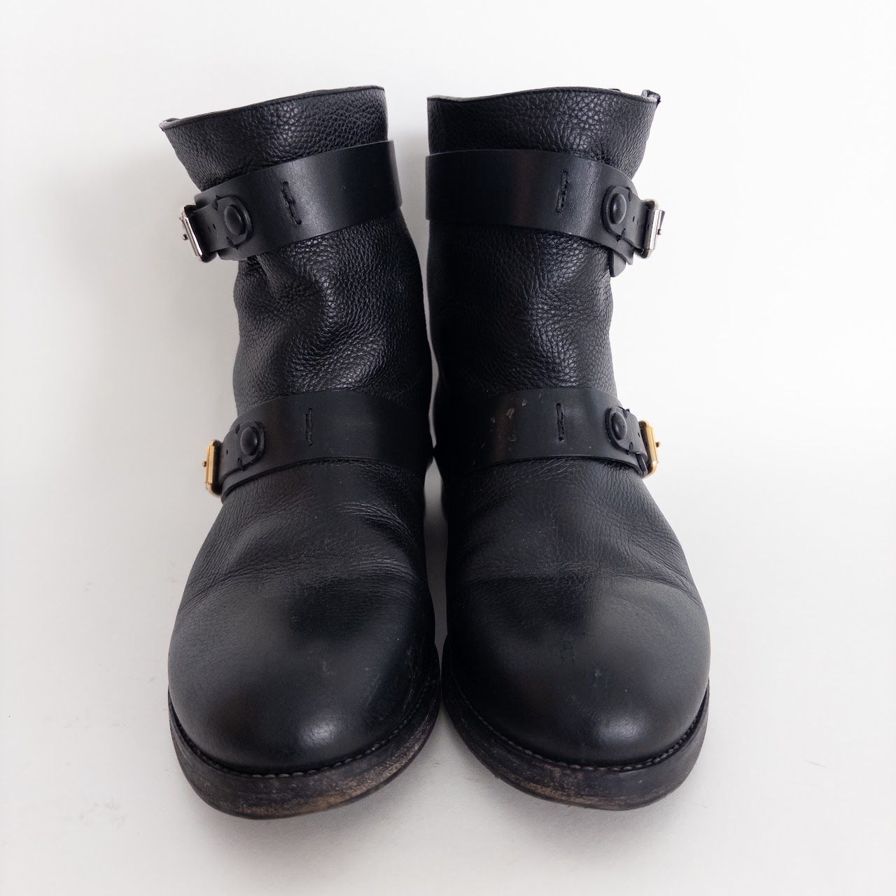 Chloé Double Buckle Moto Ankle Boots