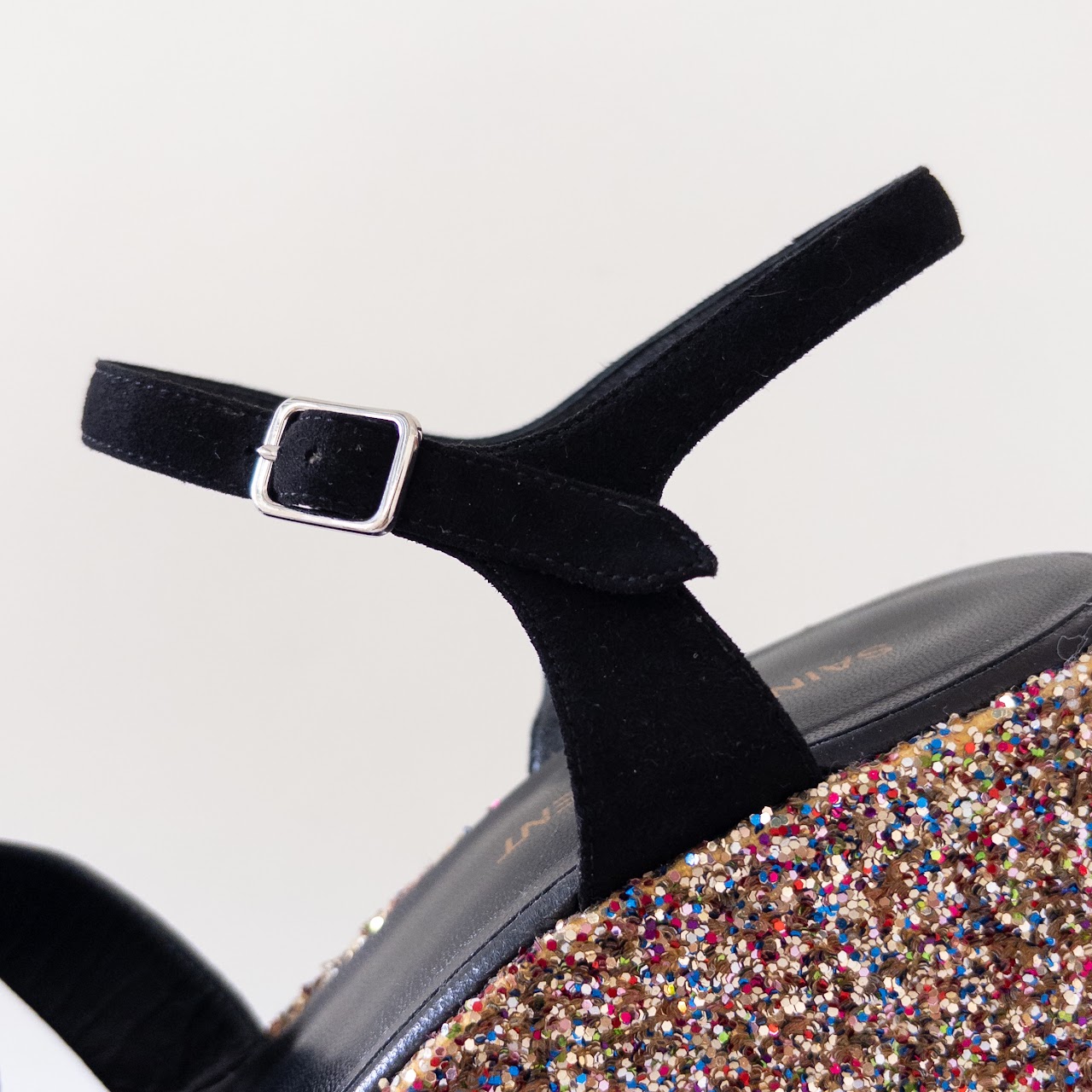 Saint Laurent Rainbow Glitter Platform Sandals