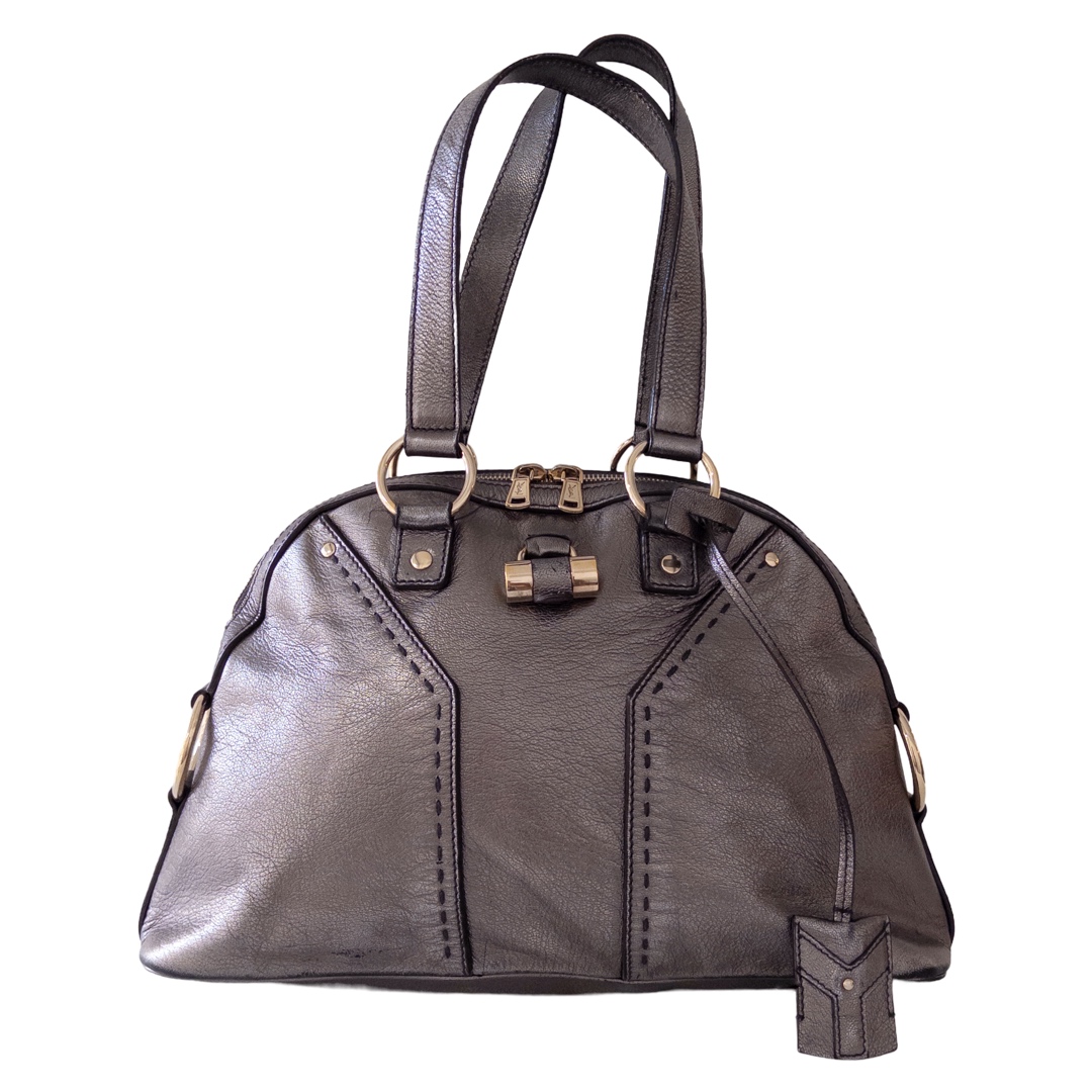 Yves Saint Laurent Muse Metallic Leather Shoulder Bag